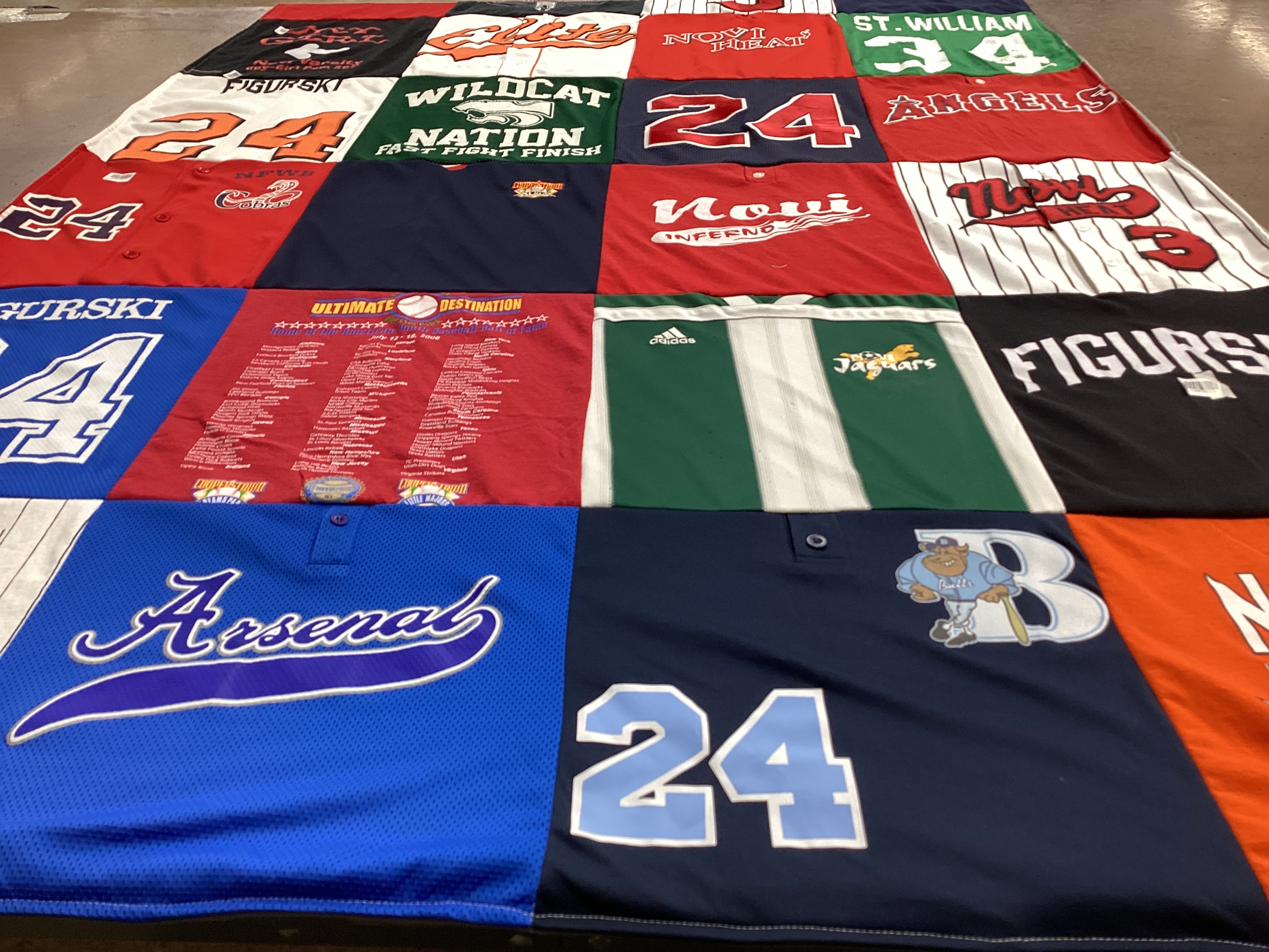 T-shirt quilt featuring jags, angels by Patrice from MI