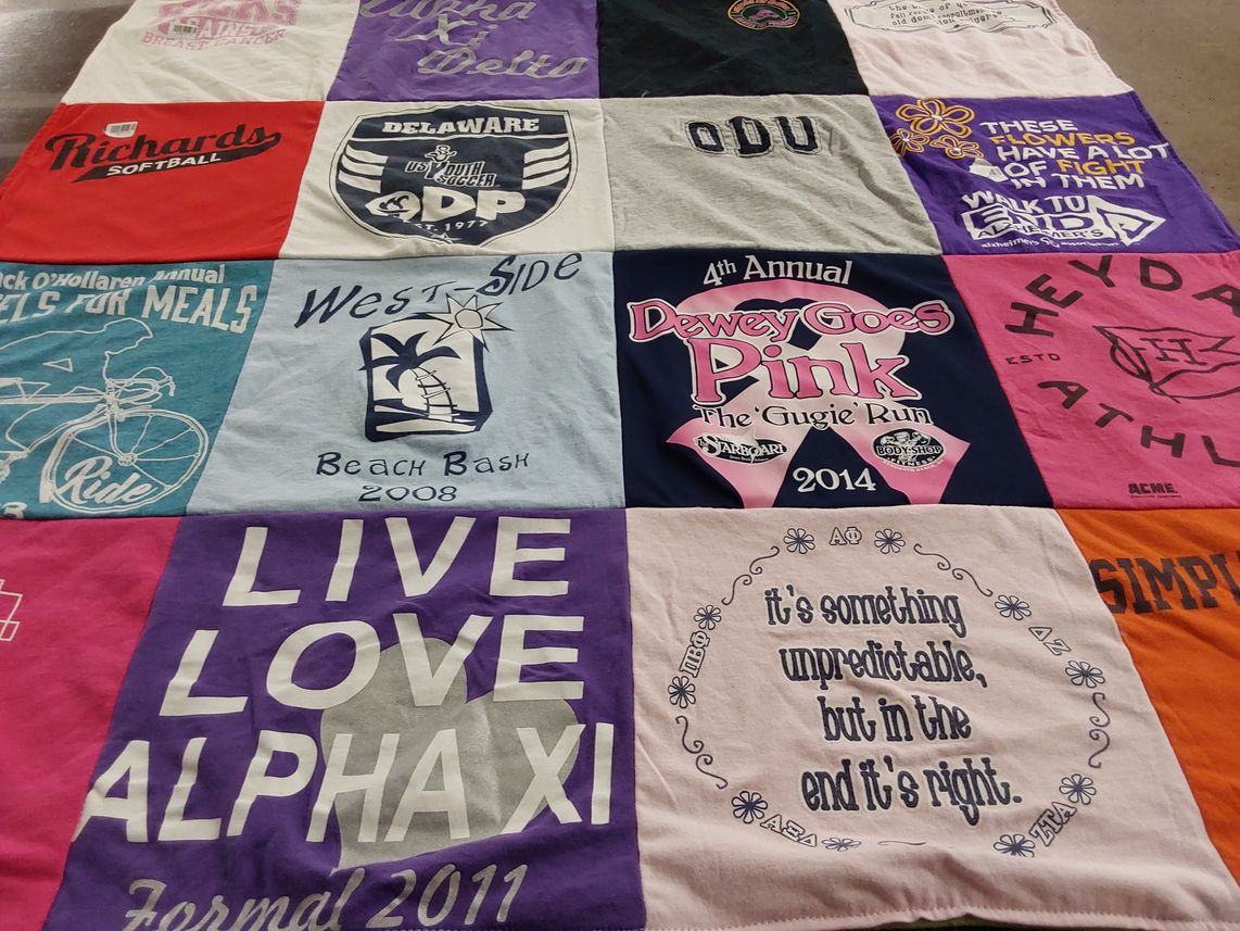 T-shirt quilt featuring richards softball by Karen from DE