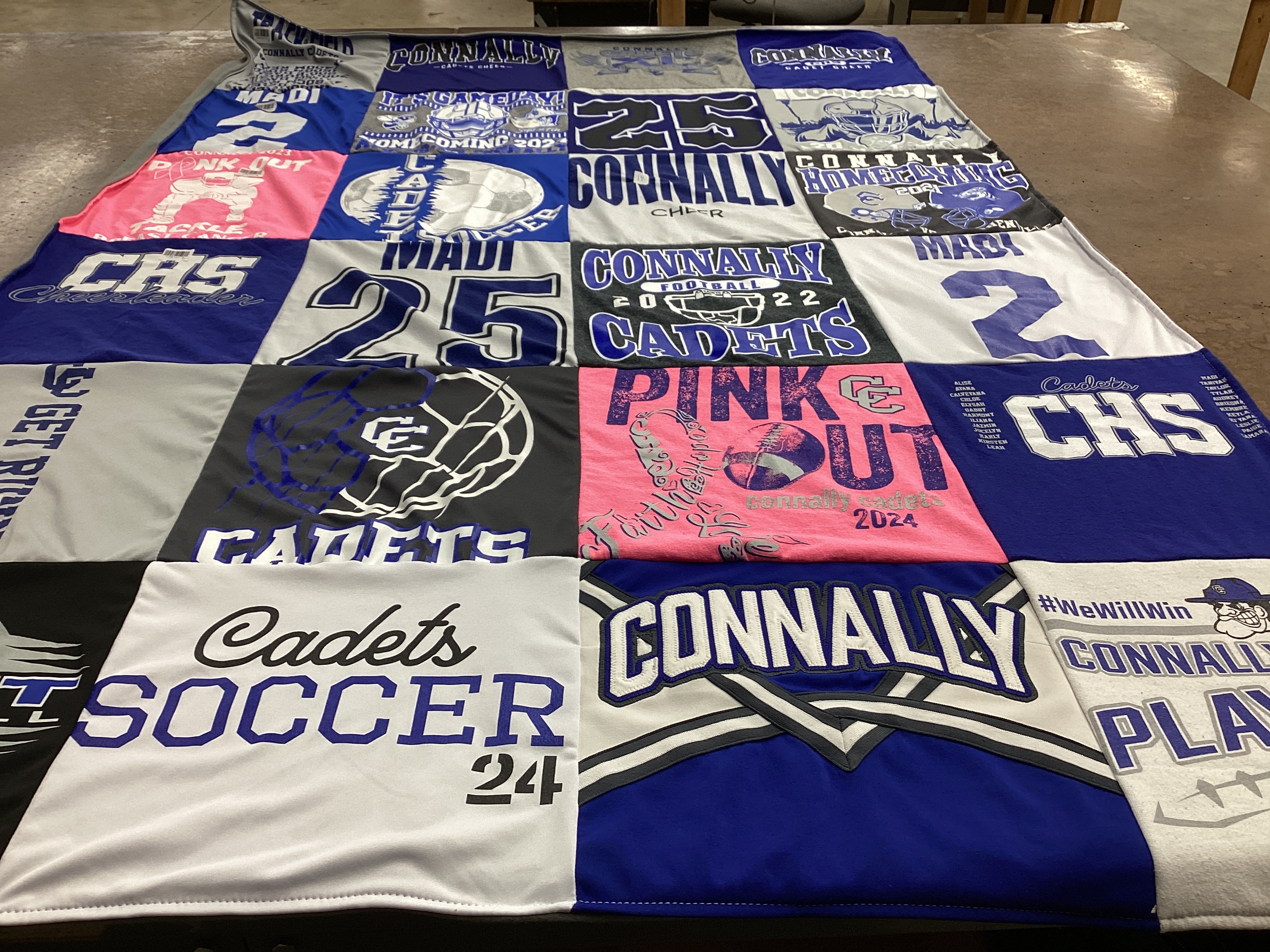 T-shirt quilt featuring connally cadets by Megan from TX