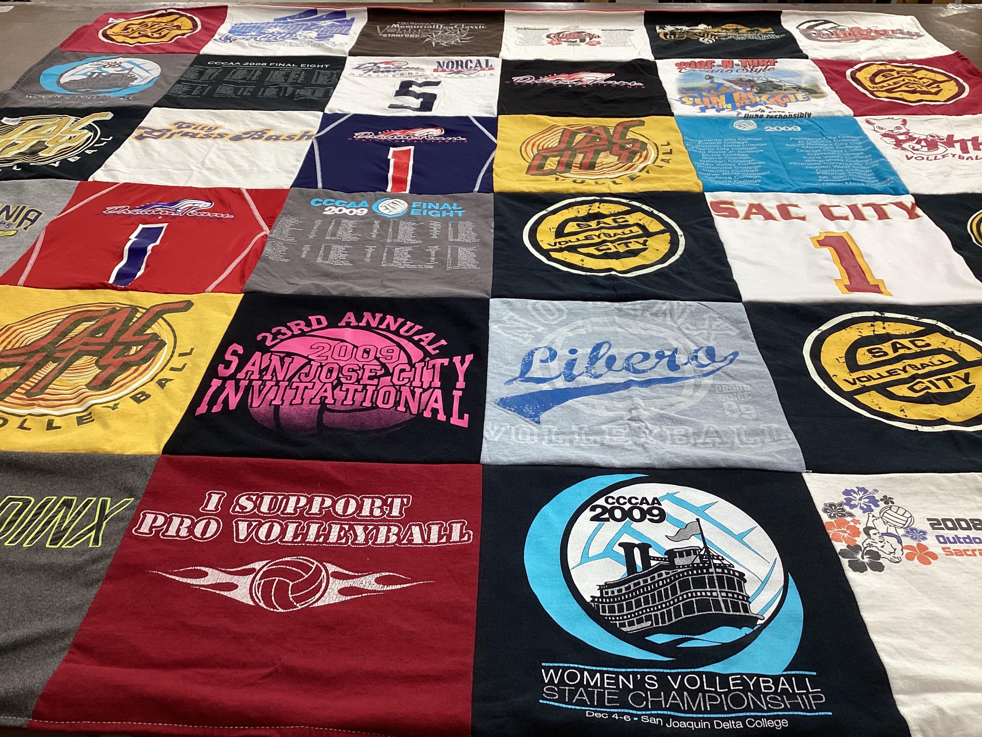 T-shirt quilt featuring sac city volleyball by Lauren from CA