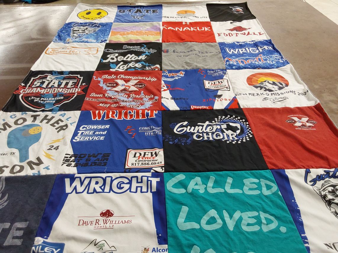 T-shirt quilt featuring gunter high school choir, lake palistine high school by Jennifer from TX