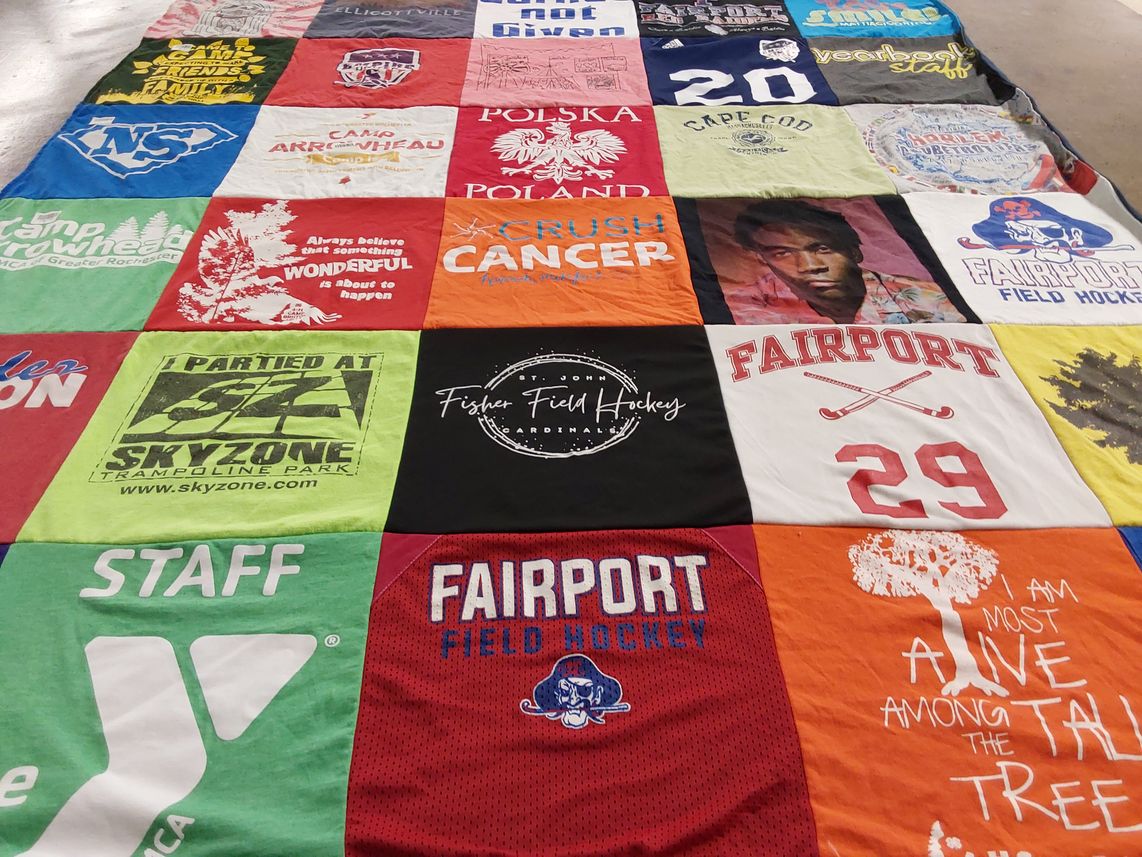 T-shirt quilt featuring fairport field hockey by Rachel from NY