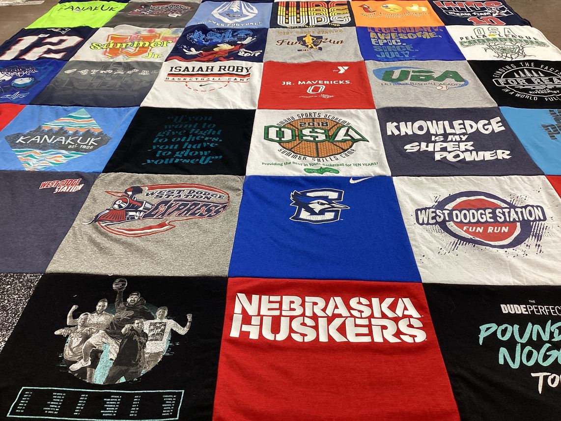 T-shirt quilt featuring nebraska huskers by Stephanie from NE