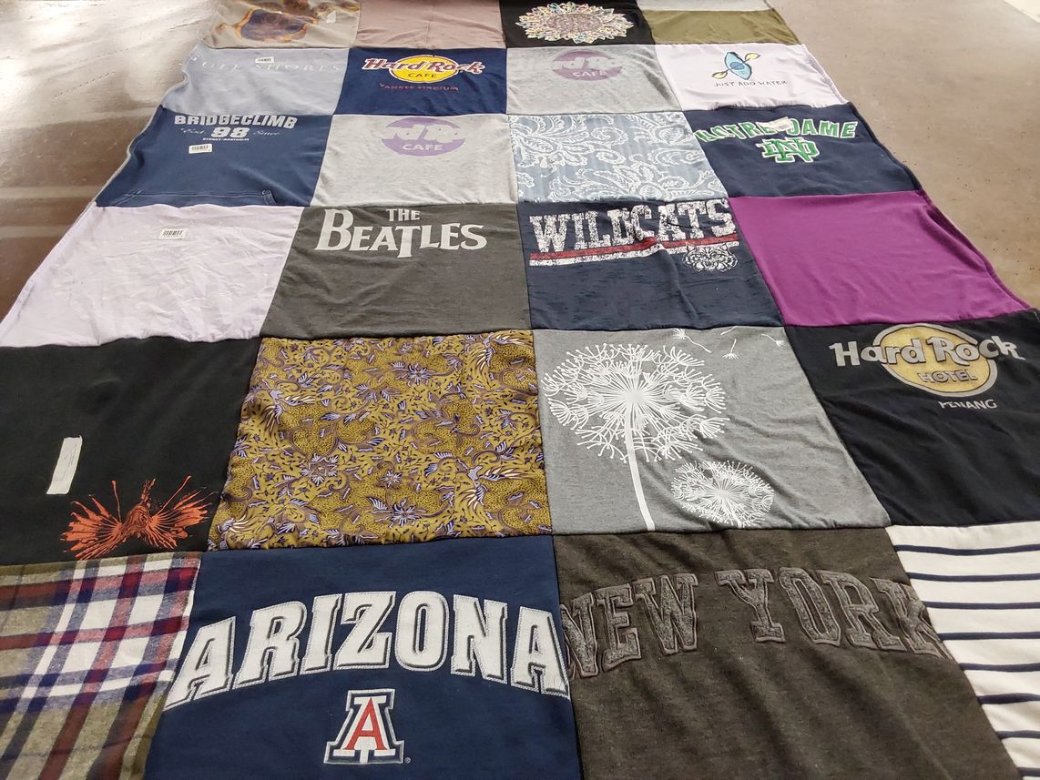 T-shirt quilt from university of arizona, university of notre dame by Dustin from AZ