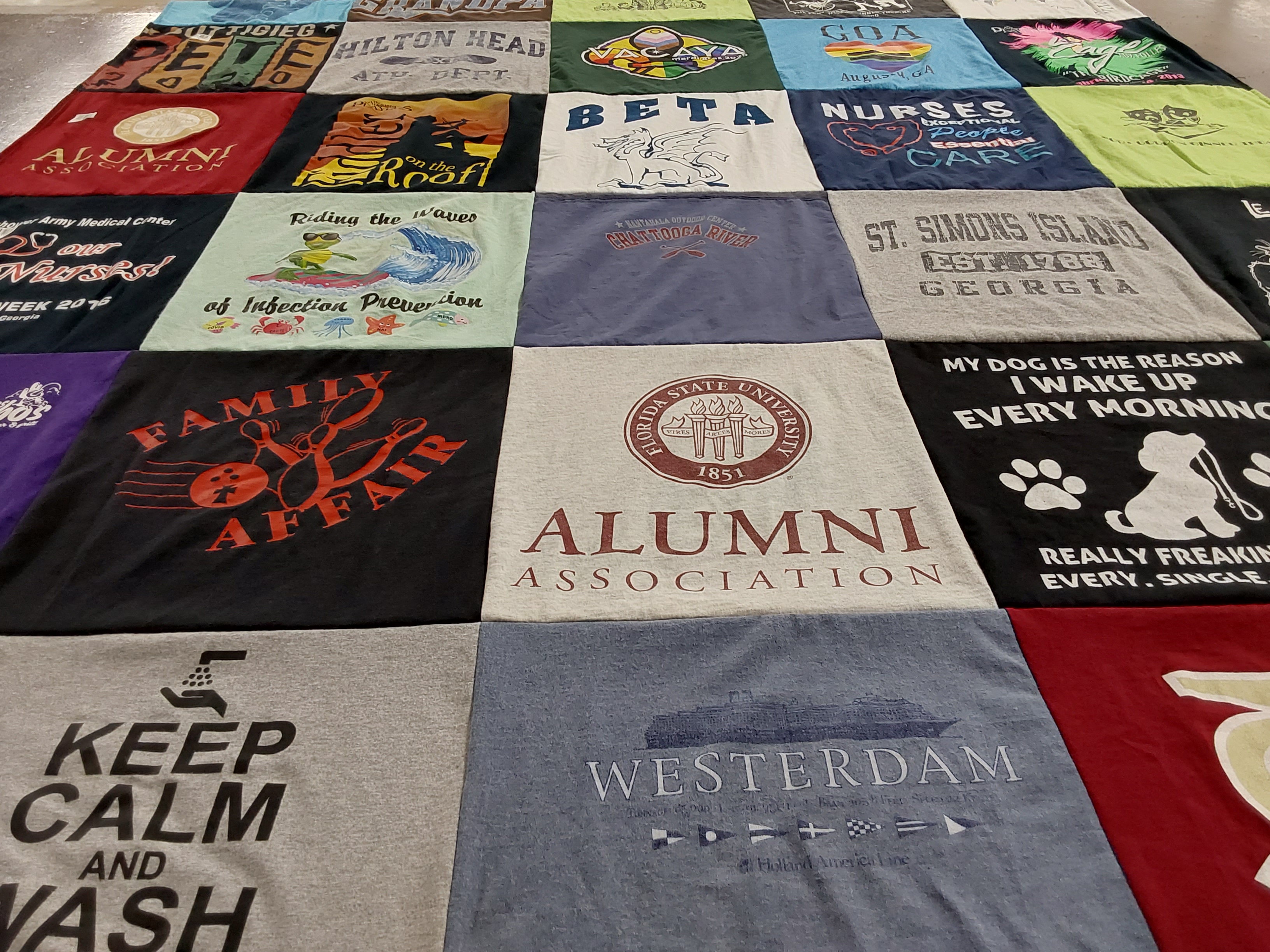 T-shirt quilt from florida state university by Terry from GA