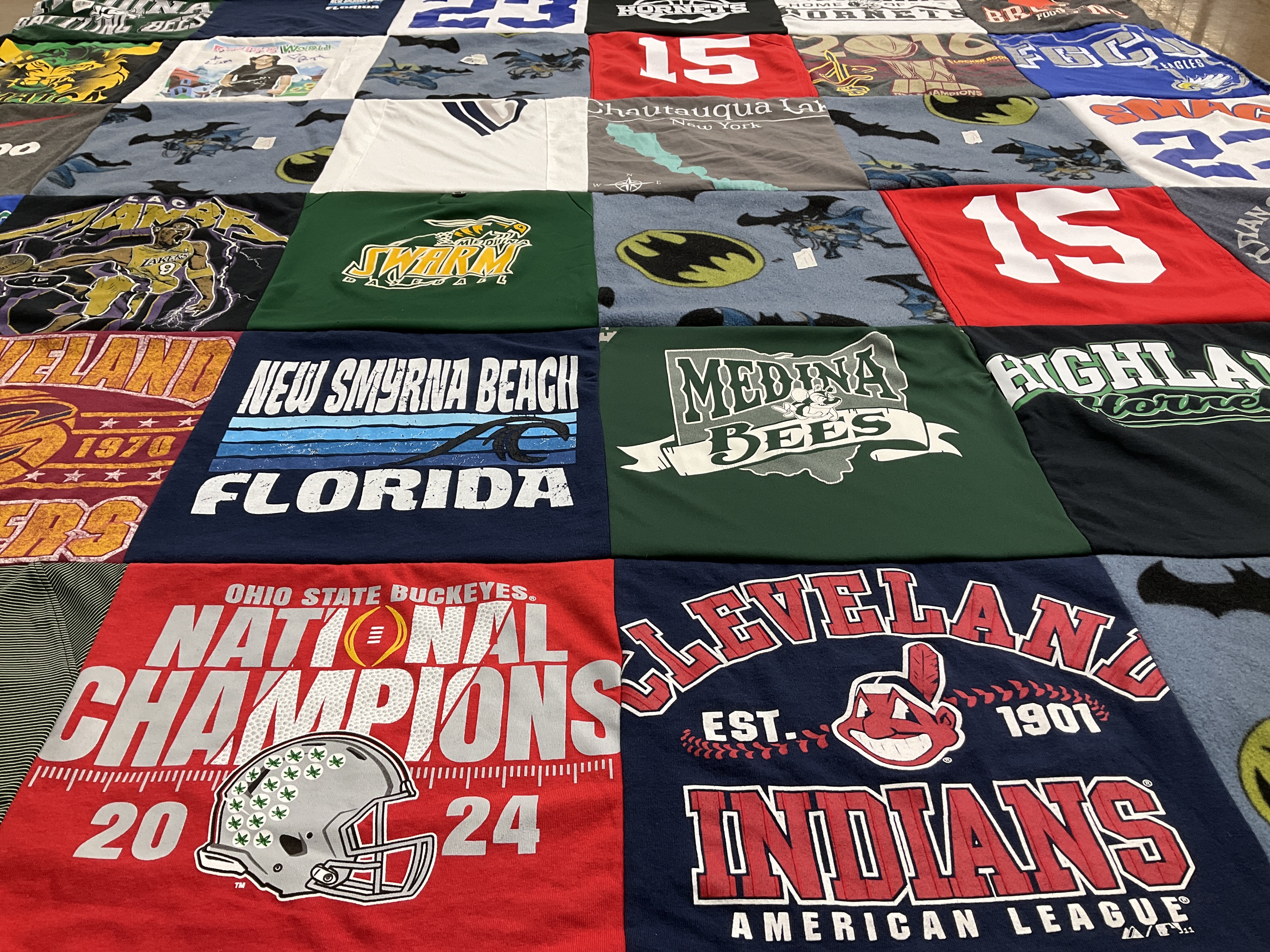T-shirt quilt featuring cleveland indians, ohio state buckeyes by tracy from OH