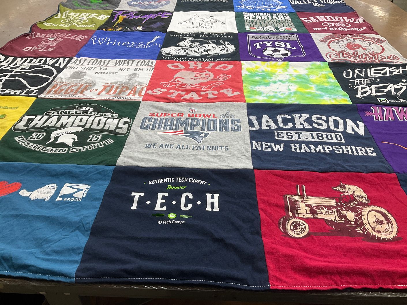 T-shirt quilt featuring new england patriots by Catherine from NH