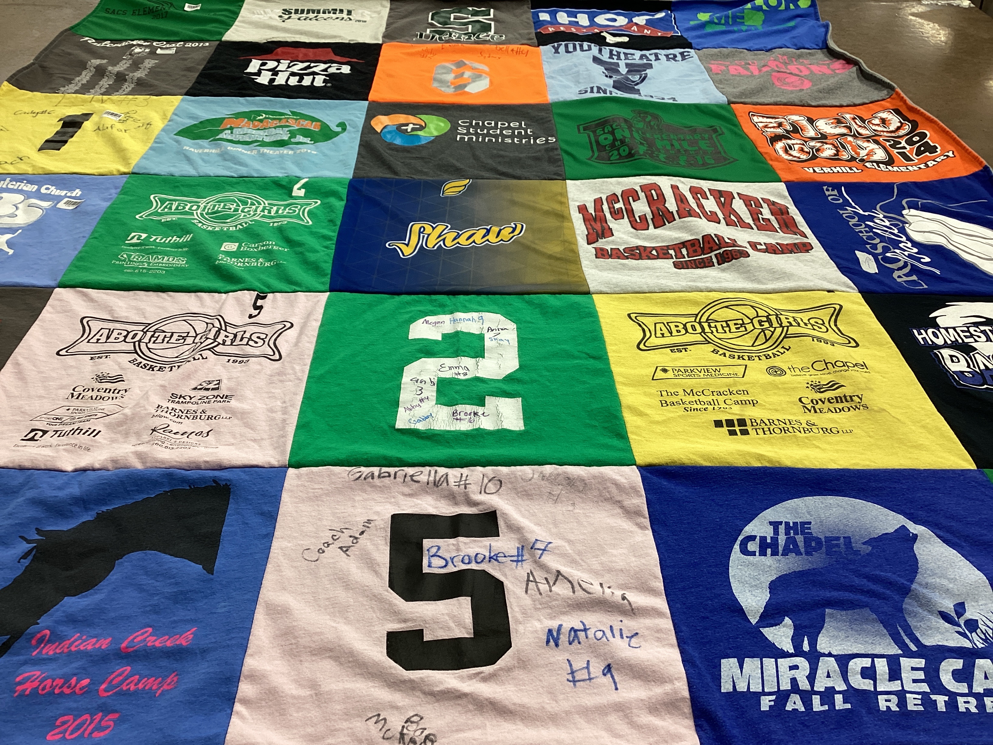 T-shirt quilt featuring about the girls basketball by Jennifer from IN