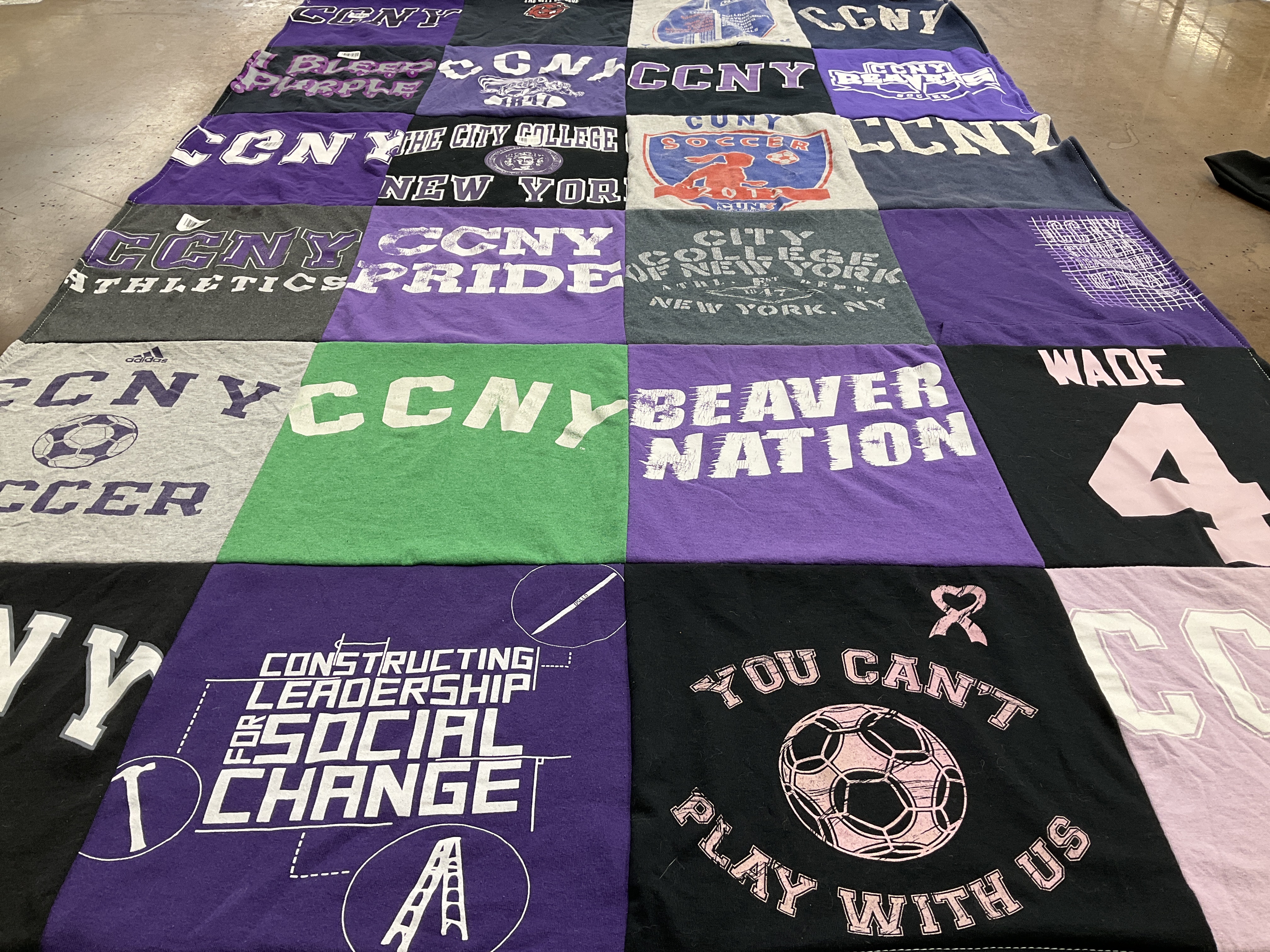 T-shirt quilt featuring ccny soccer by Dzindzi from FL
