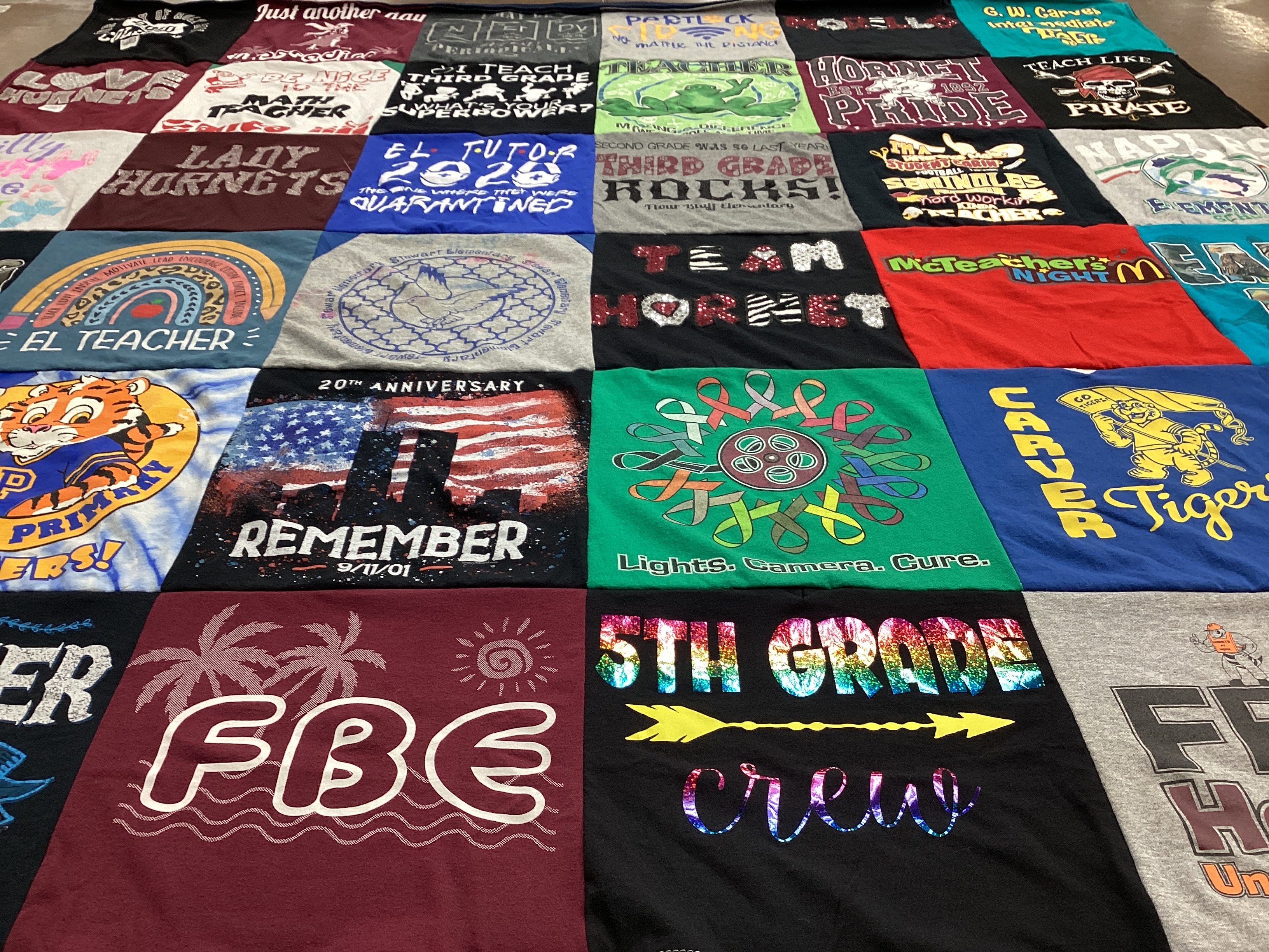 T-shirt quilt featuring hornet team by Tisha from FL