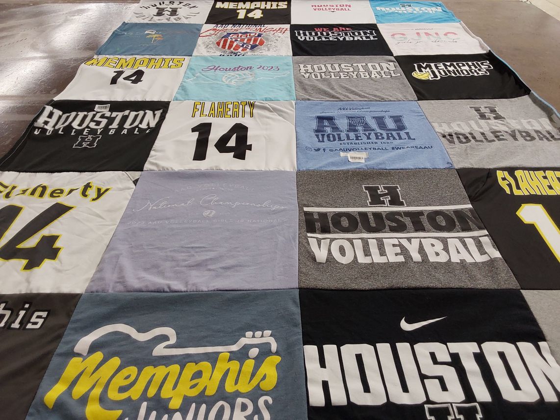 T-shirt quilt featuring houston volleyball by Kelly from TN