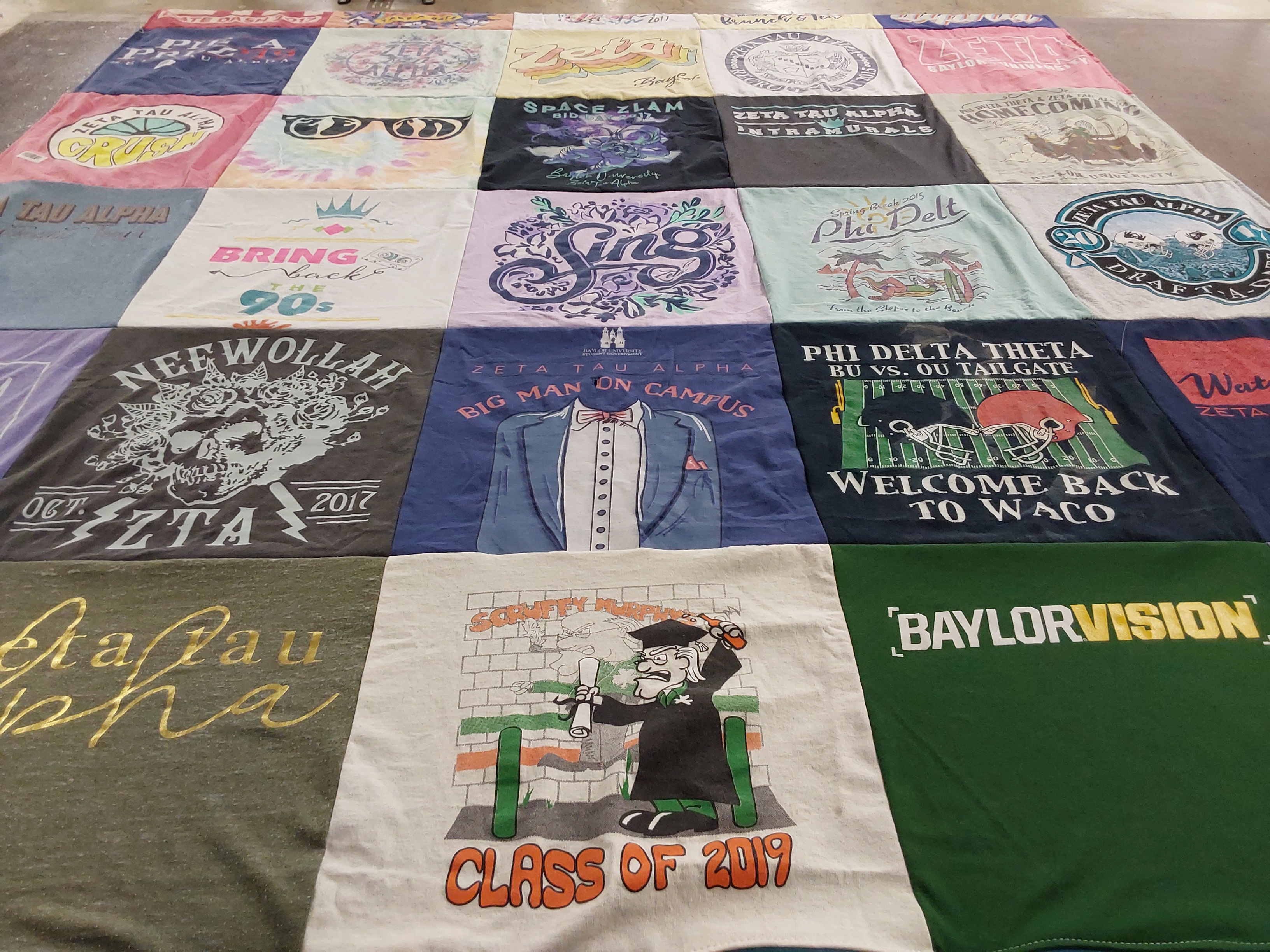 T-shirt quilt from baylor university by Jenna from TX