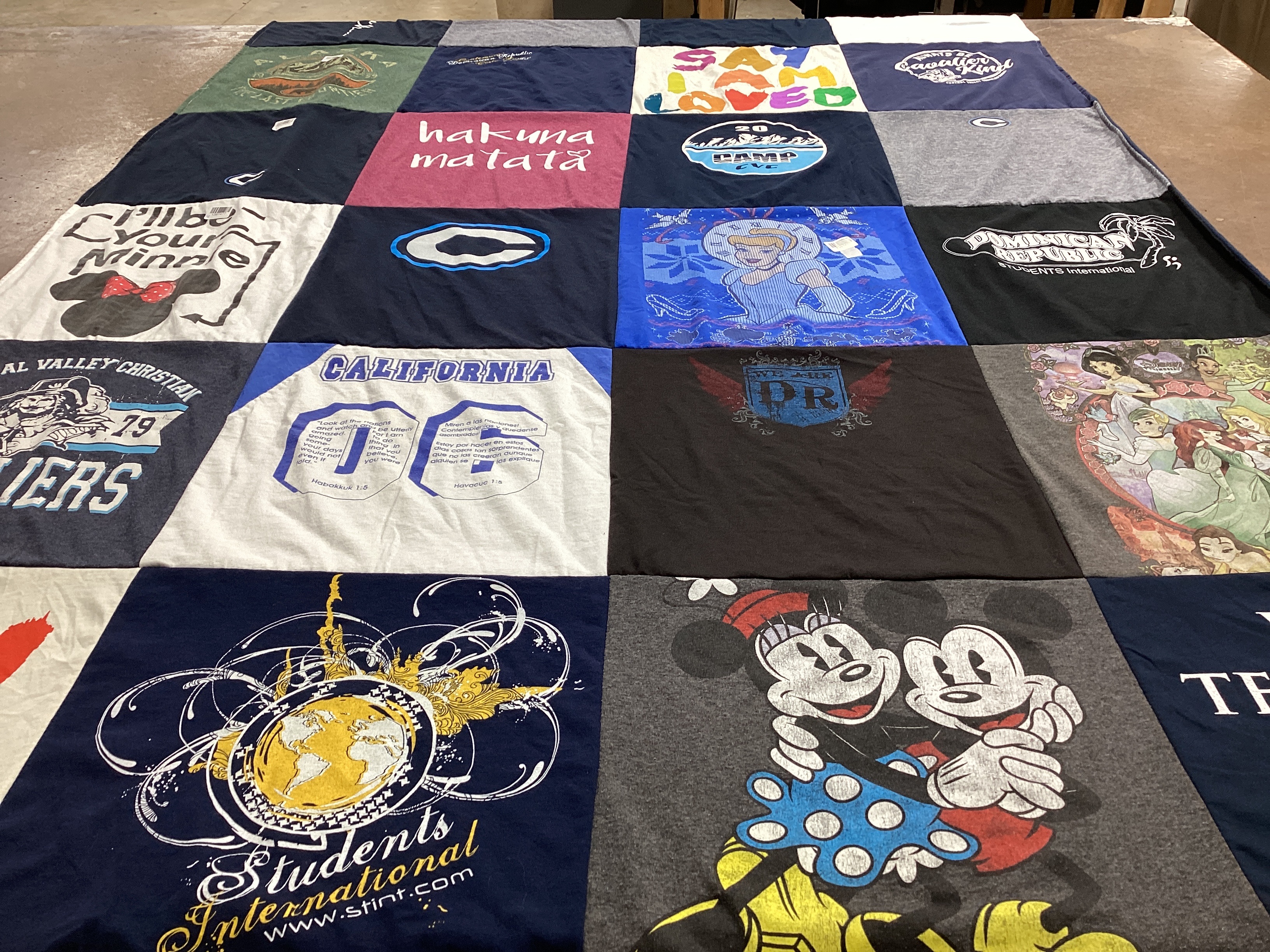 T-shirt quilt from central valley christian school by Christine from CA