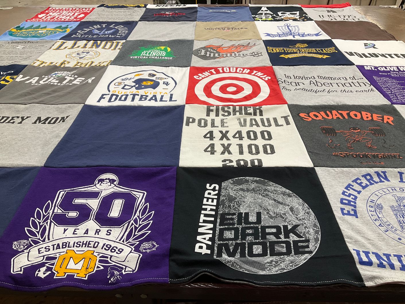 T-shirt quilt featuring panthers by Linda from IL