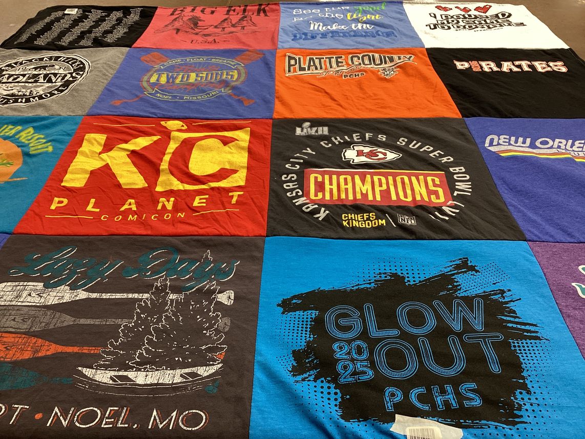 T-shirt quilt featuring kansas city chiefs by Colleen from MO