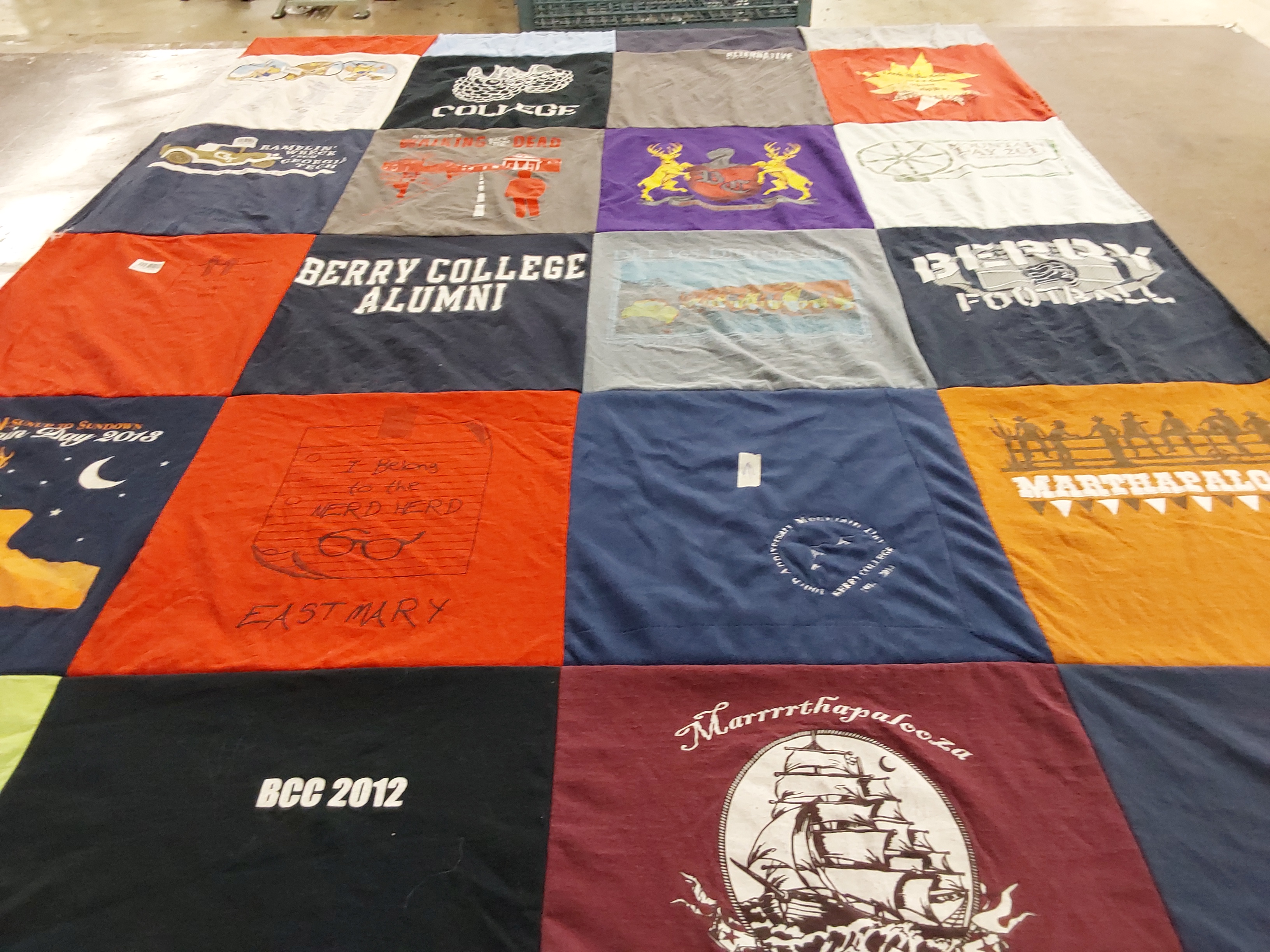 T-shirt quilt featuring berry college football by Taylor from GA