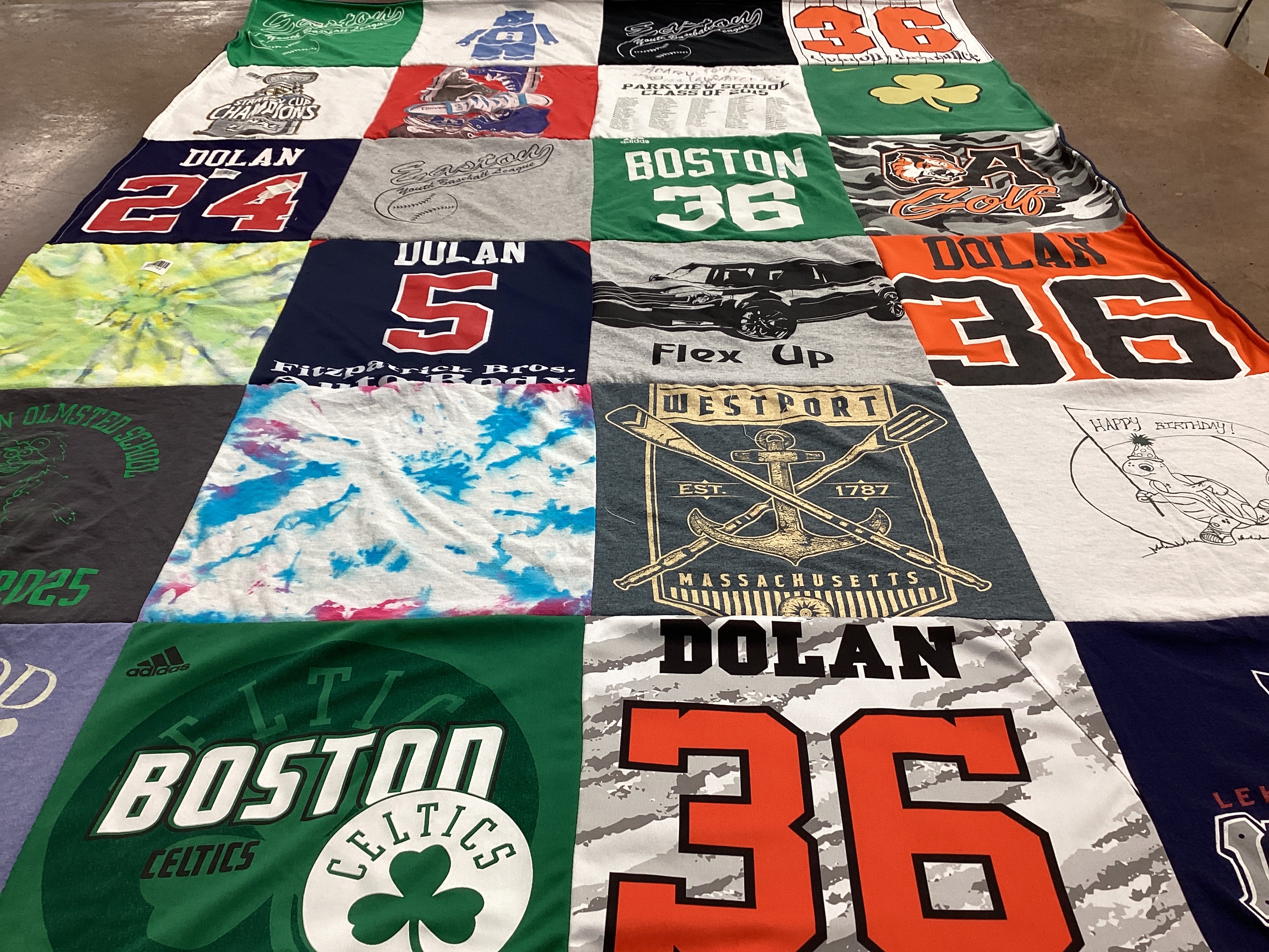 T-shirt quilt featuring boston celtics by Kate from MA
