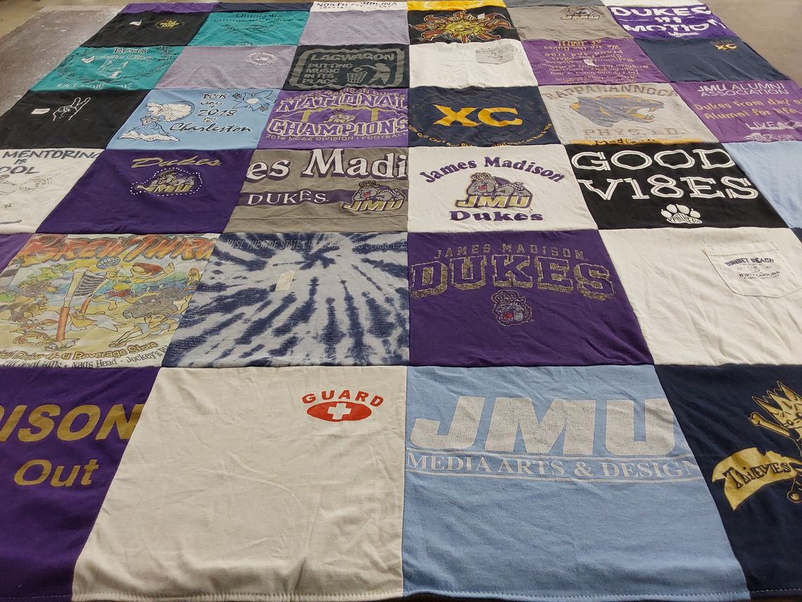 T-shirt quilt featuring james madison dukes by Savannah from VA