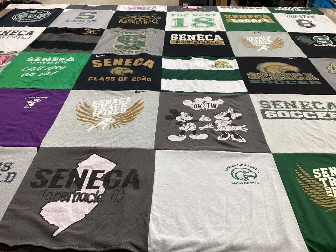 T-shirt quilt featuring seneca soccer, seneca basketball by Grace from NJ