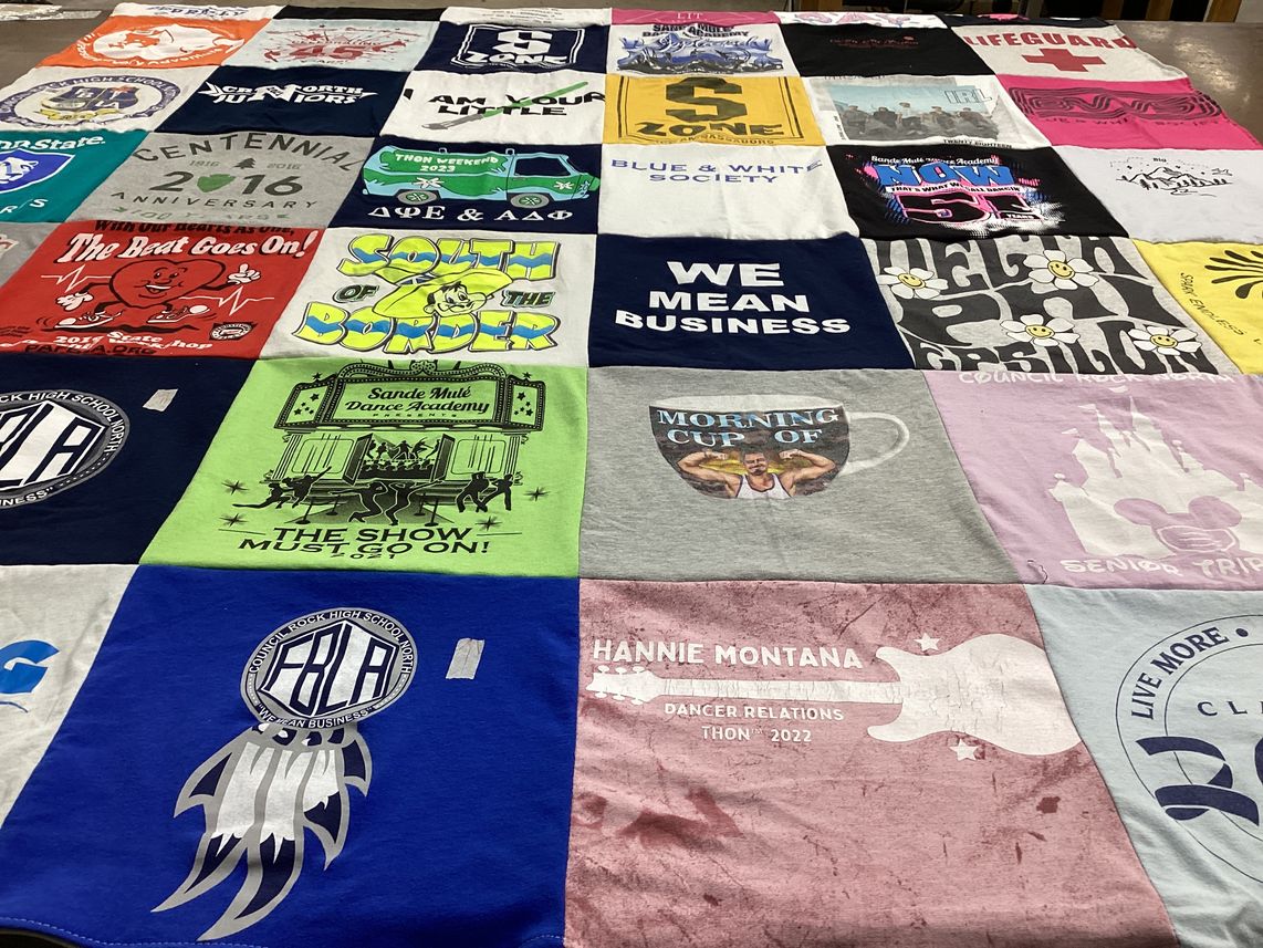 T-shirt quilt from count yrock high school by Karen from PA