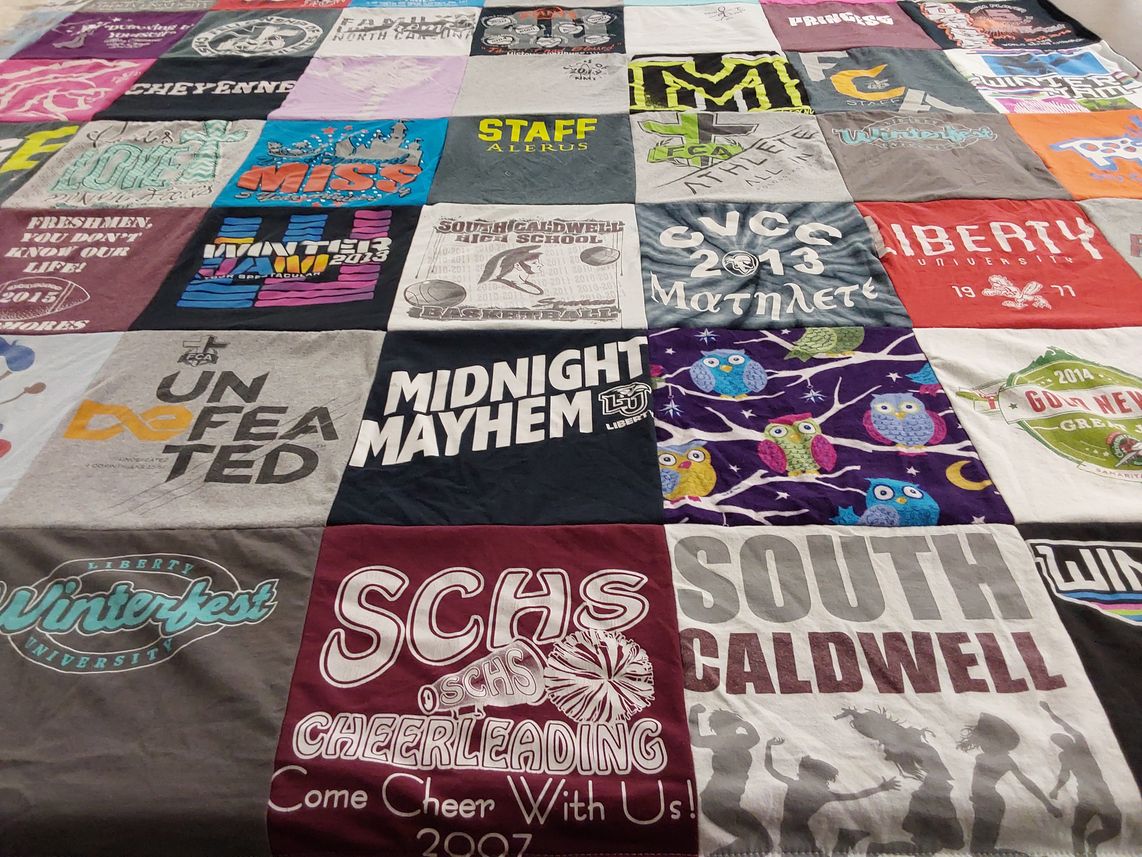 T-shirt quilt from liberty university by Ami from NC
