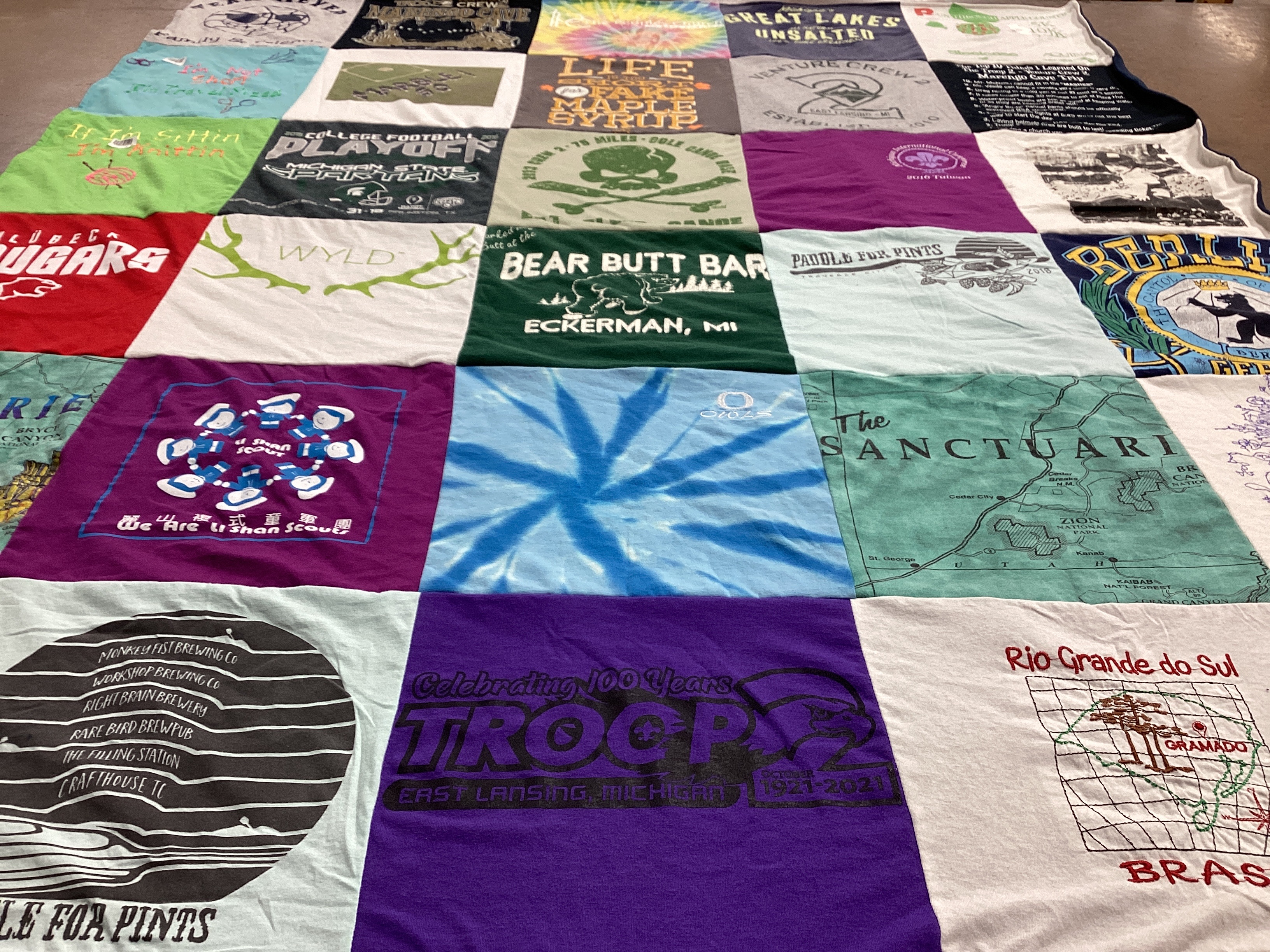 T-shirt quilt from east lansing high school by Cherylf from MI