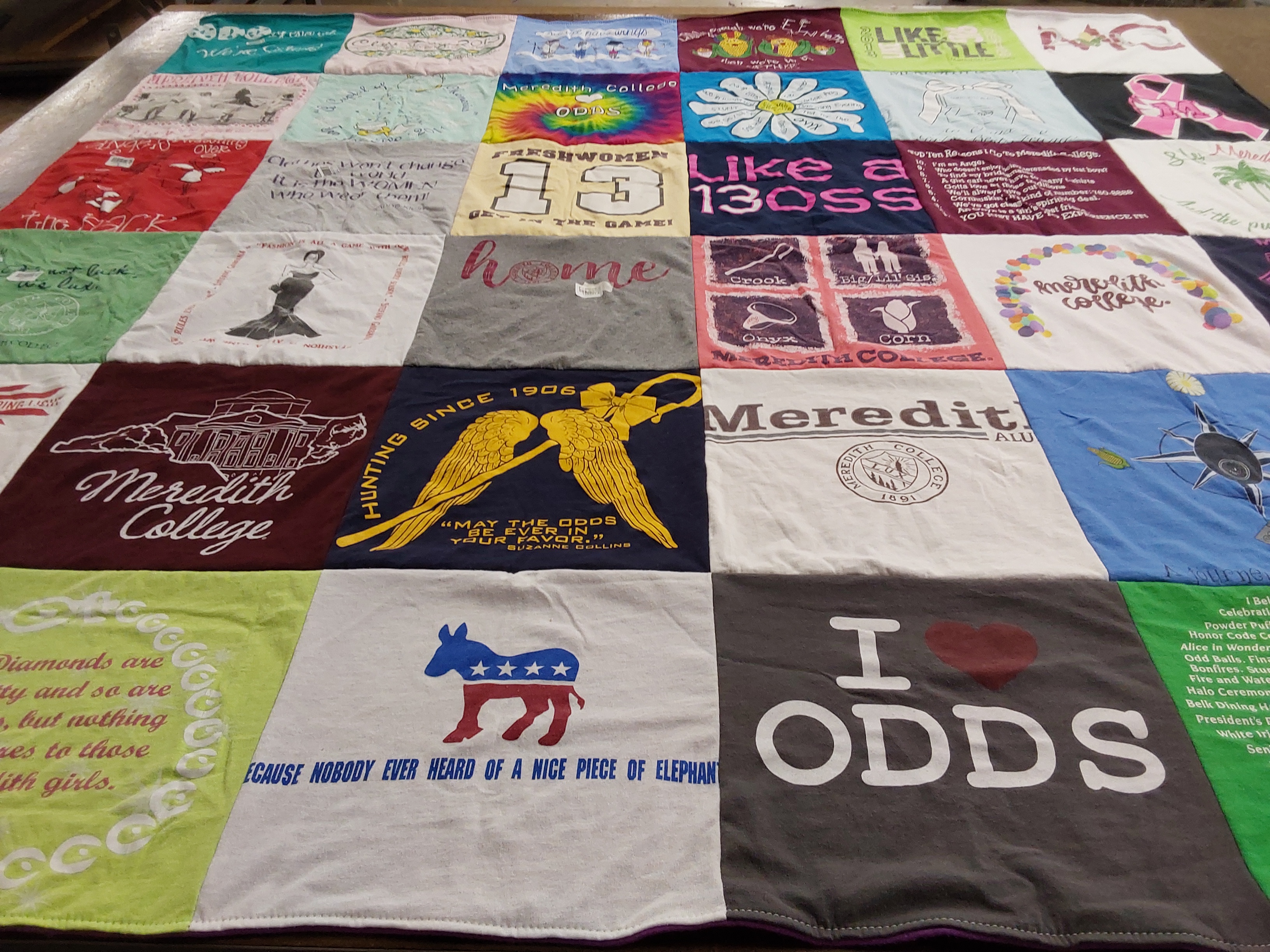 T-shirt quilt from meredith college by Hannah from NC