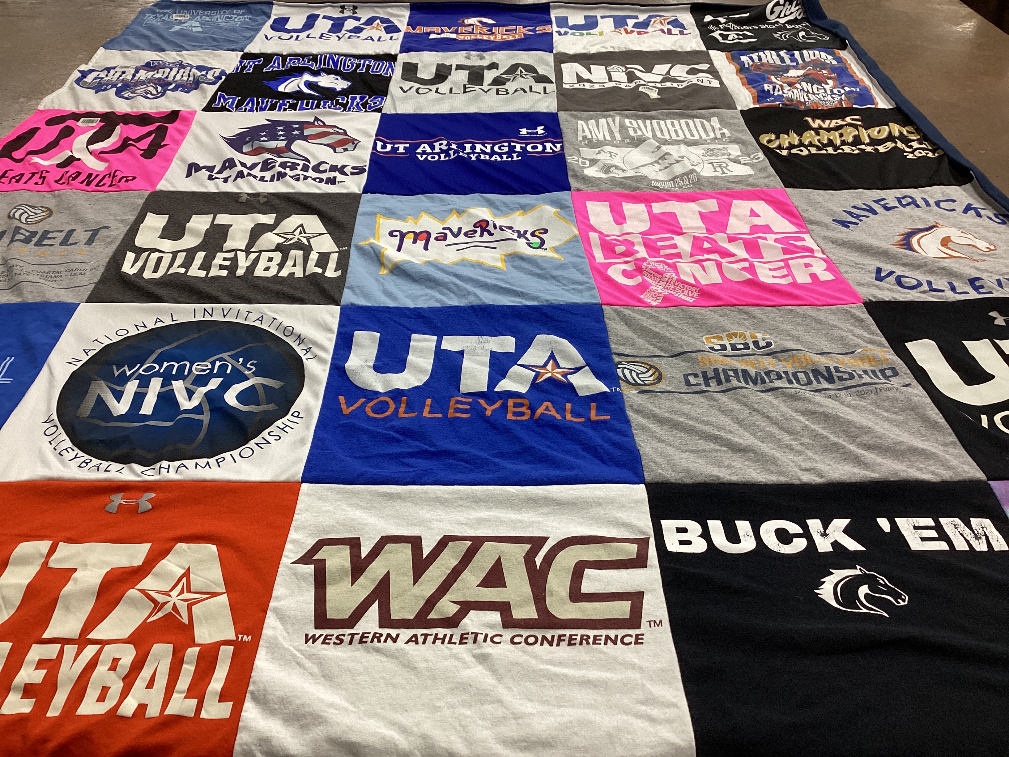 T-shirt quilt featuring university of texas at arlington volleyball by Melanie from TX