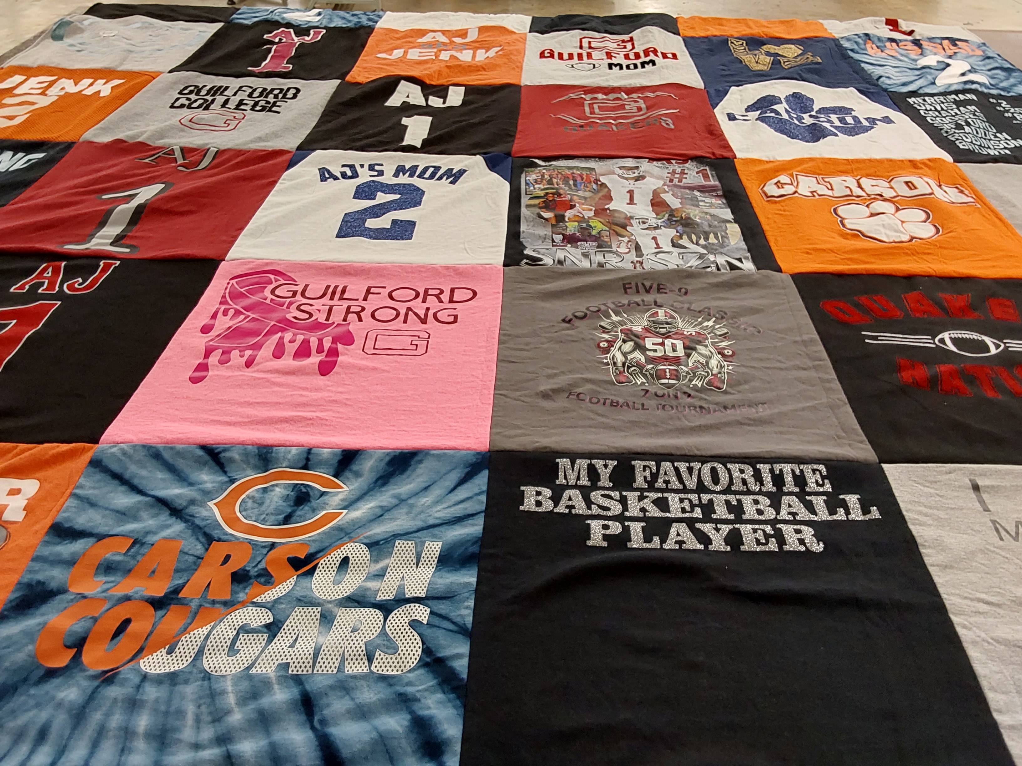 T-shirt quilt featuring carson cougars by Octavia from NC