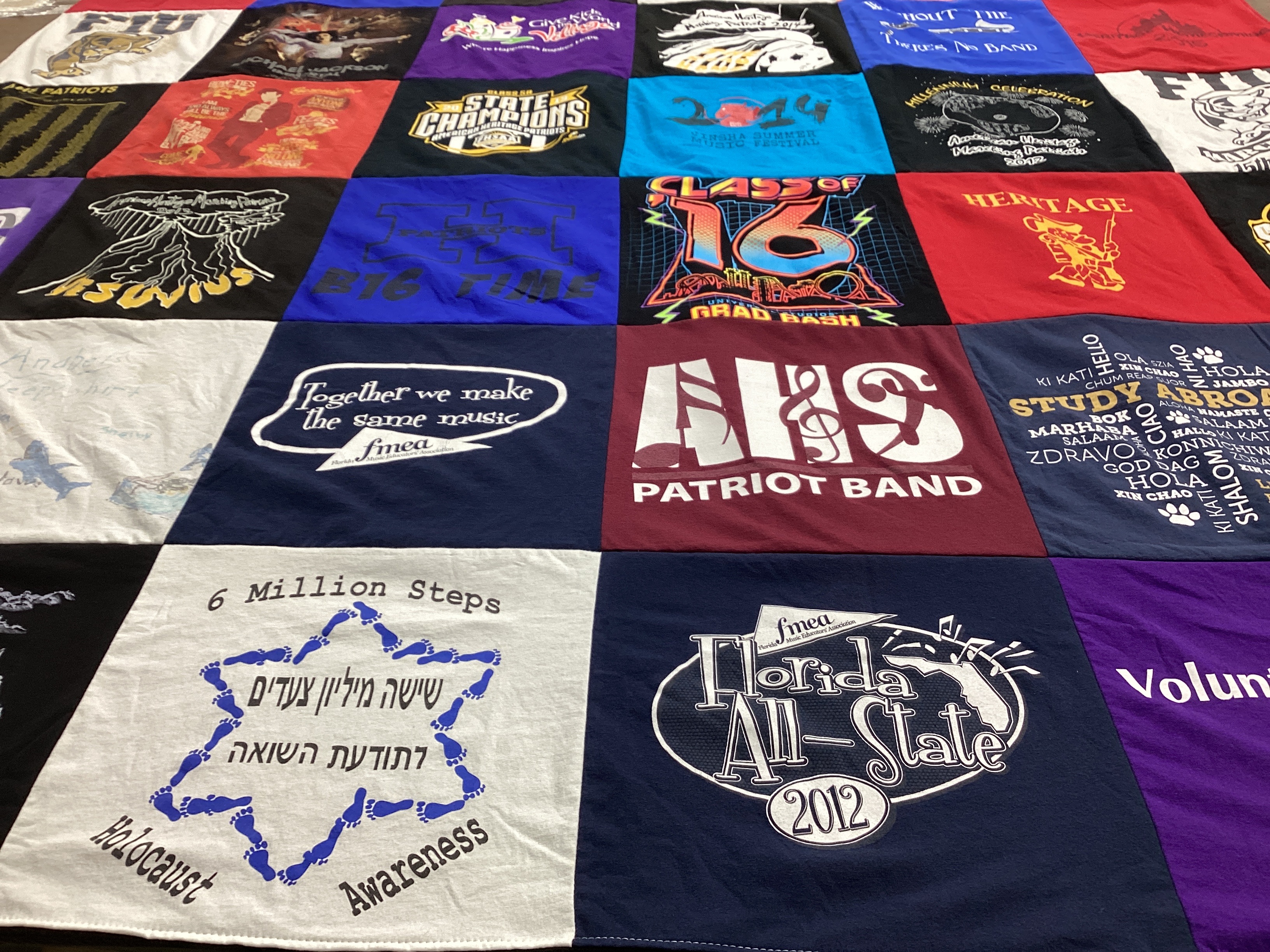 T-shirt quilt featuring patriot band by Susan from FL