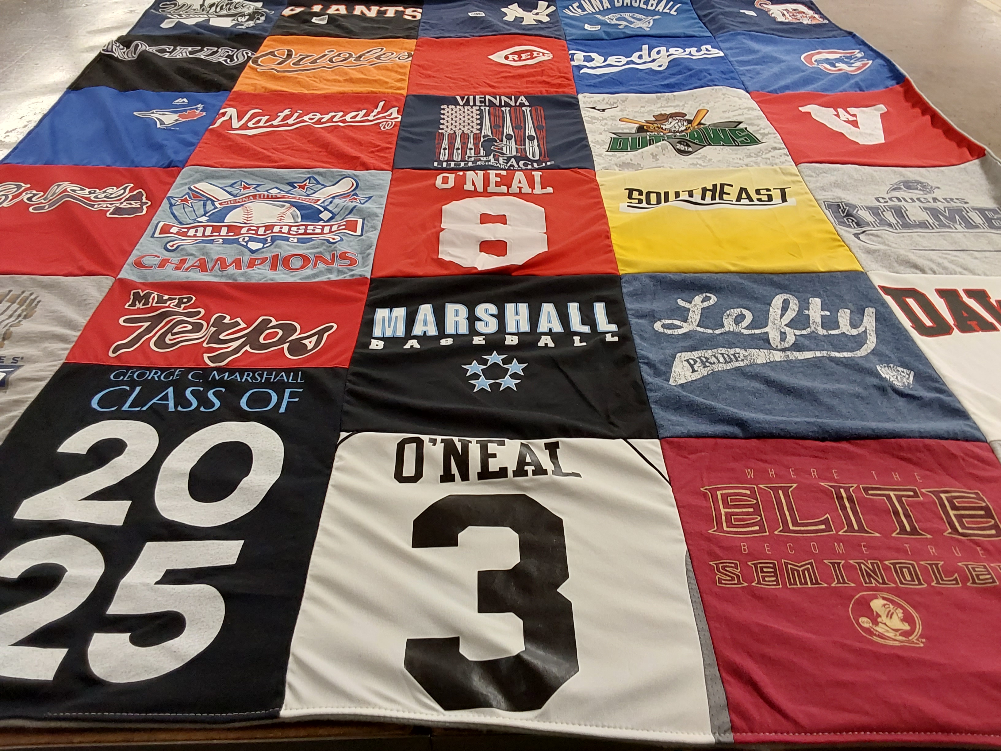 T-shirt quilt featuring george c. marshall high school baseball by Isabel from VA