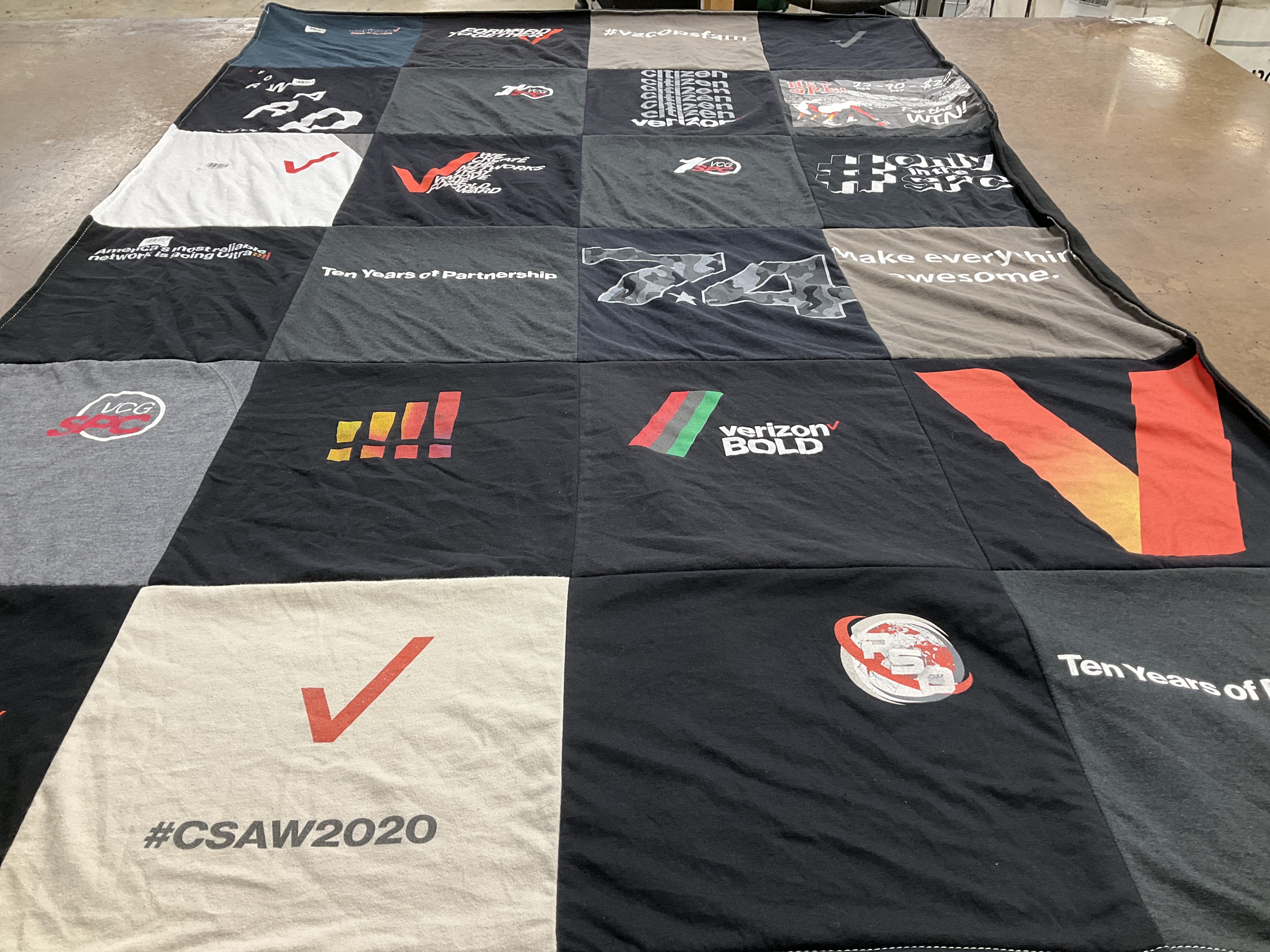 T-shirt quilt with technology, communication themes by Charles from GA