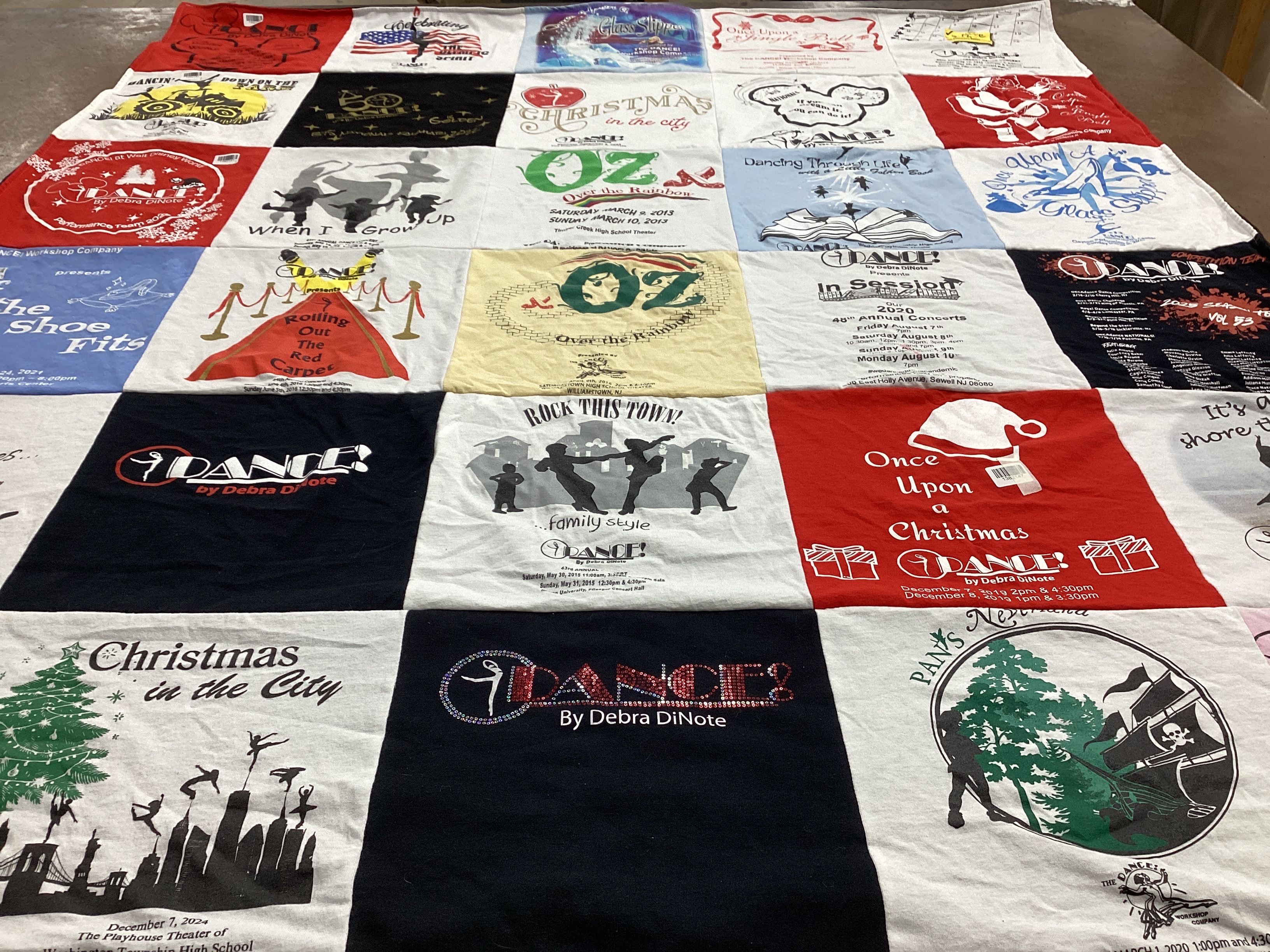 T-shirt quilt from the playhouse theater of school by Dawn from NJ