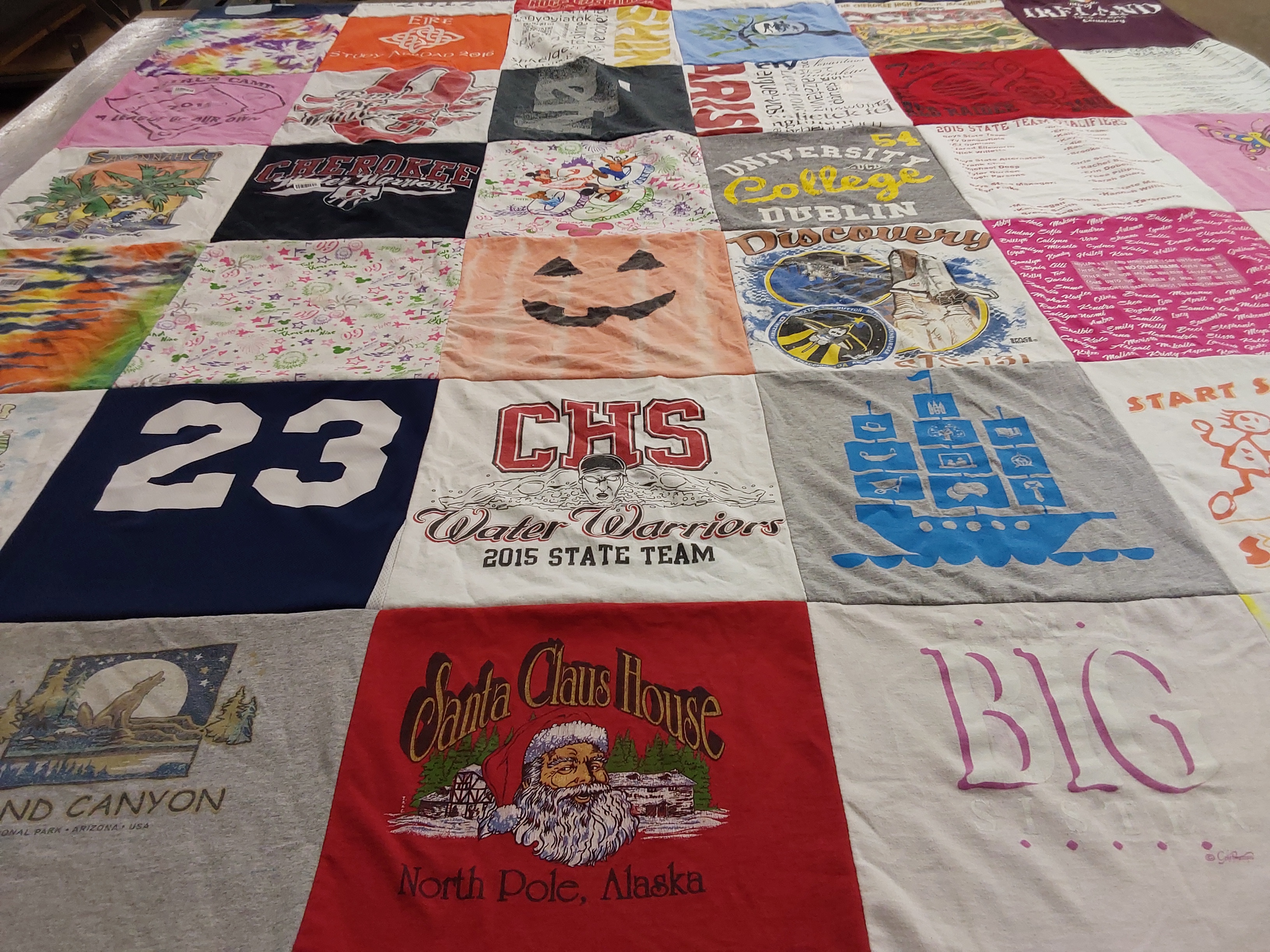 T-shirt quilt from cherokee high school by Virginia from GA