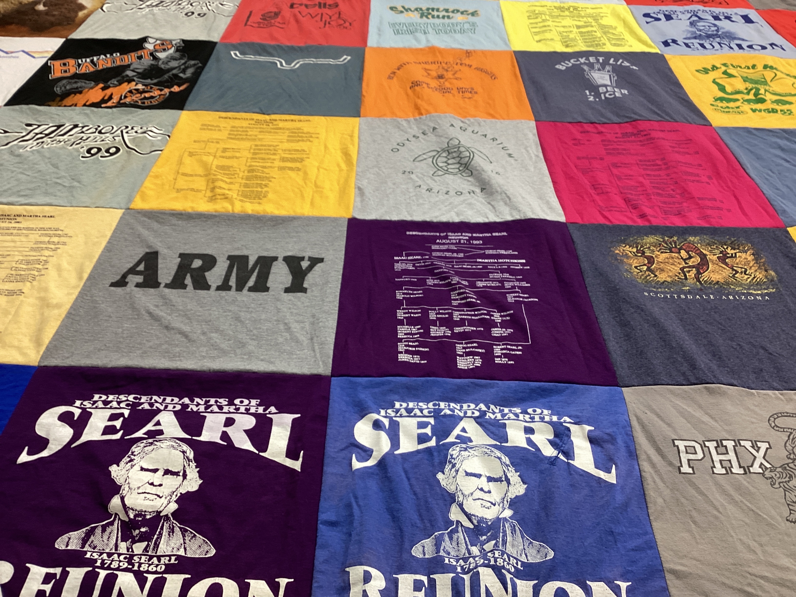 T-shirt quilt with history, family themes by Christopher  H from NY