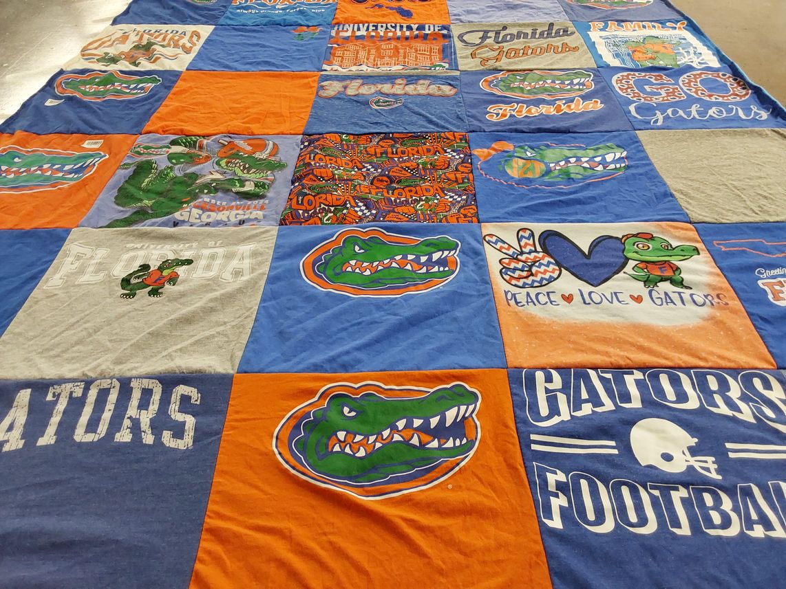 T-shirt quilt featuring florida gators football by Gina from NY