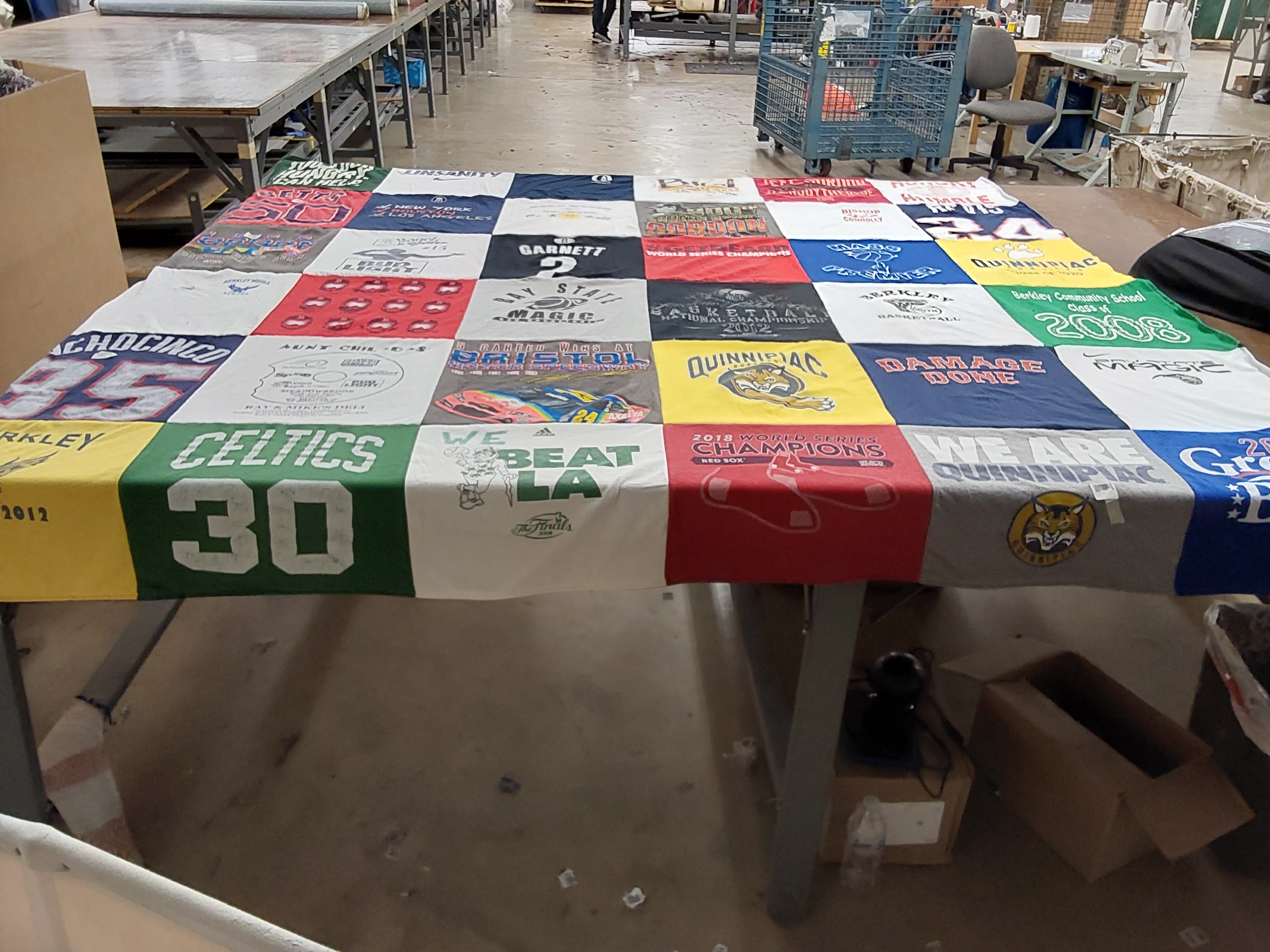 T-shirt quilt featuring boston celtics by Mary from MA