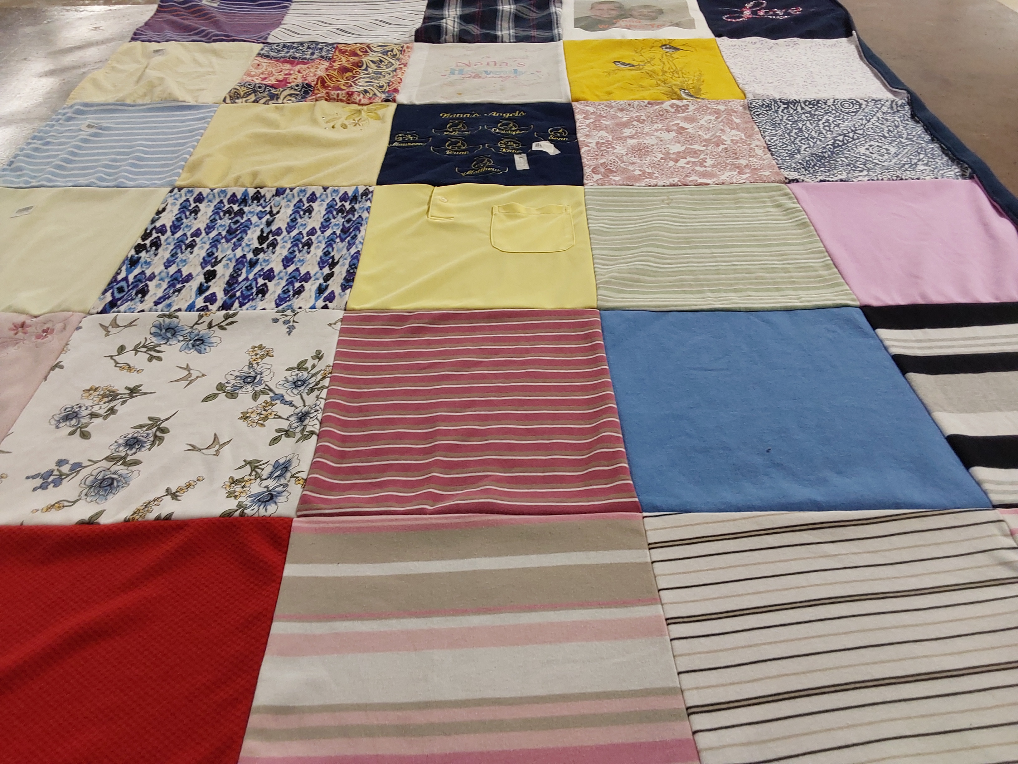 T-shirt quilt with crafting, sewing themes by Katie from NJ
