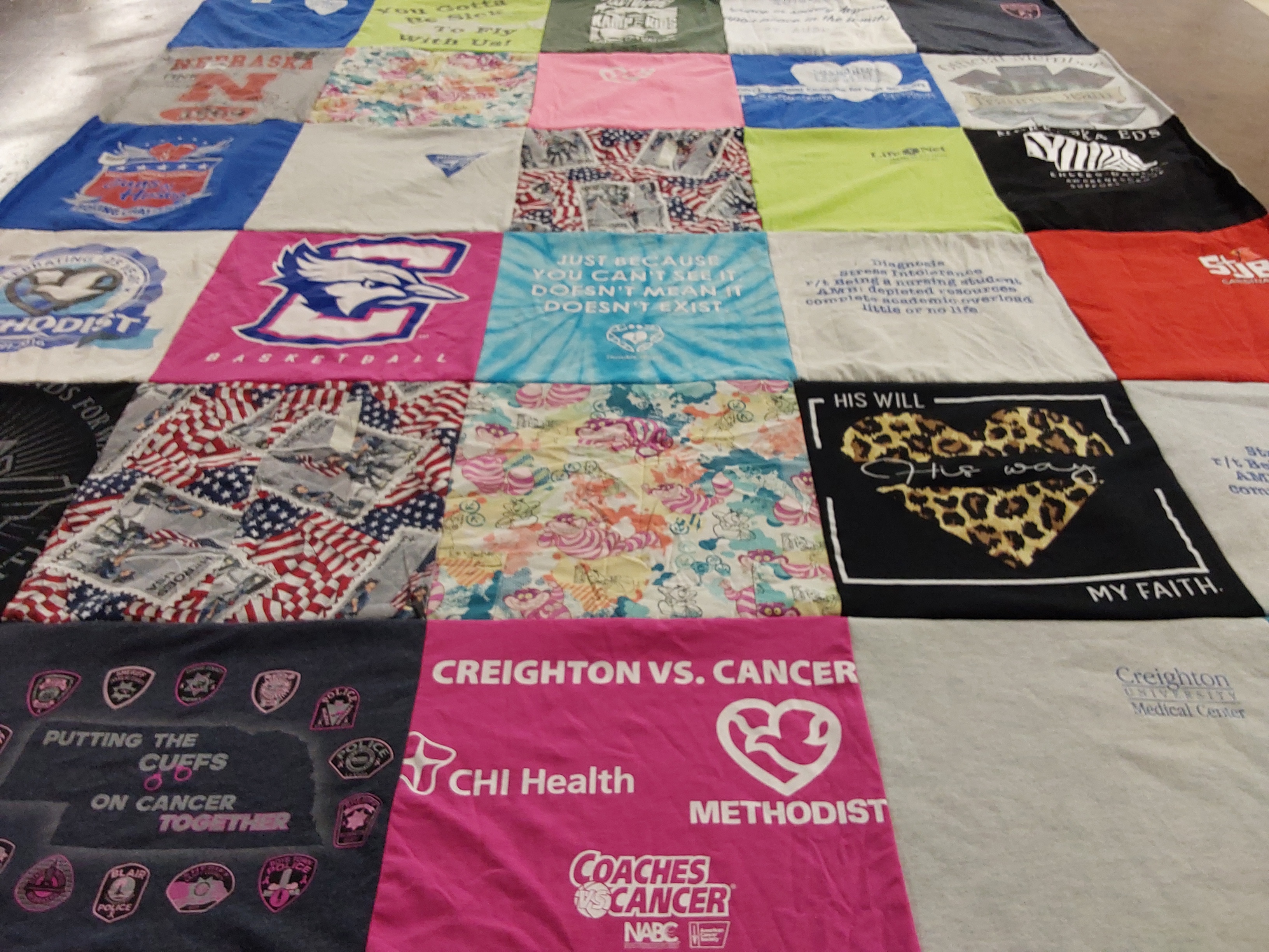 T-shirt quilt featuring creighton basketball team by Jennifer from NE