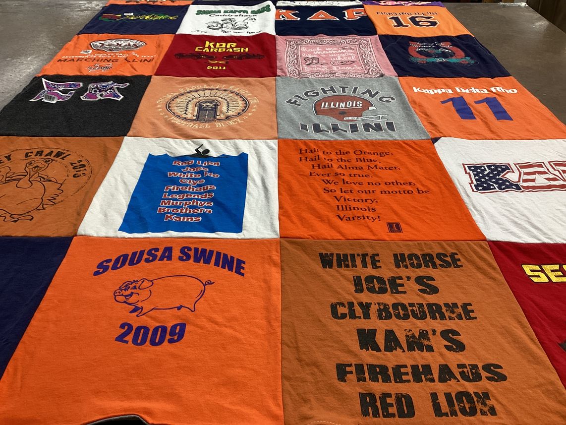 T-shirt quilt featuring fighting illini by Chloe from IL