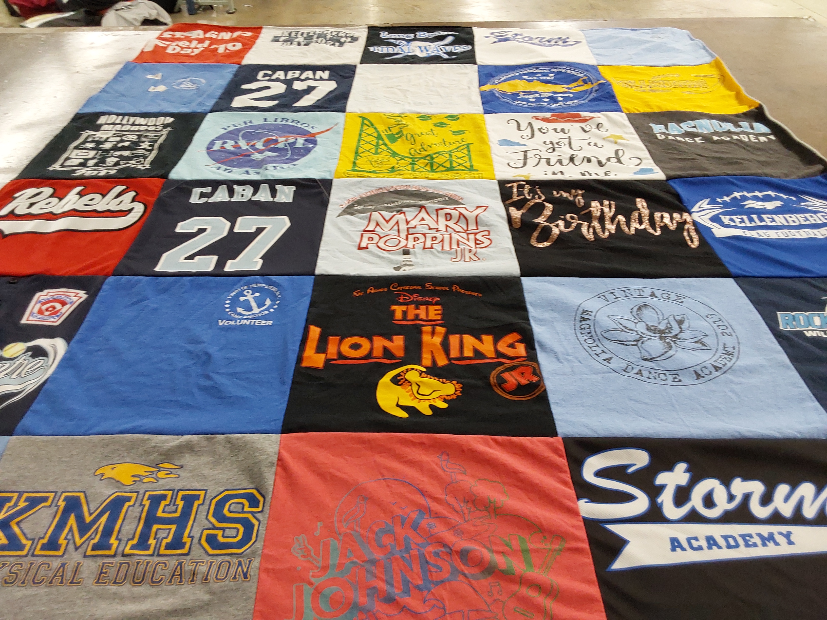 T-shirt quilt from kennesaw mountain high school by Kerry from NY