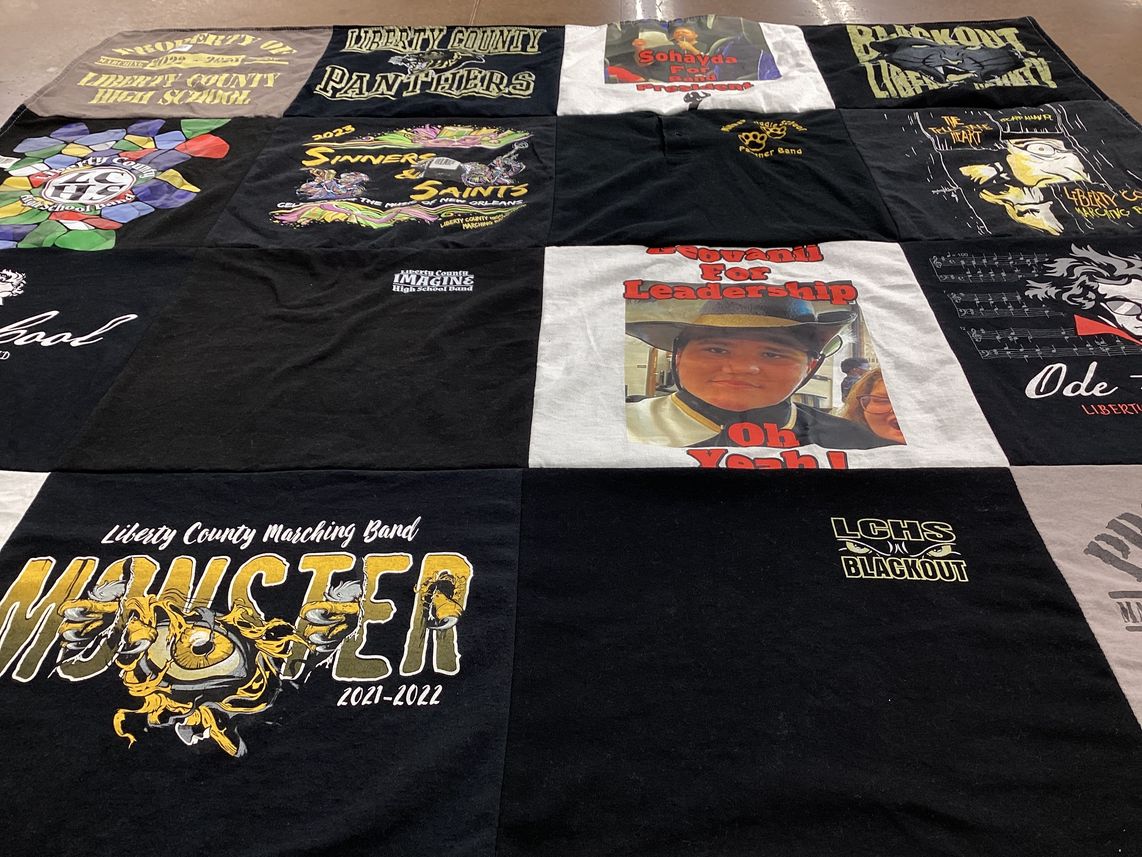 T-shirt quilt from liberty county high school by Heather from GA
