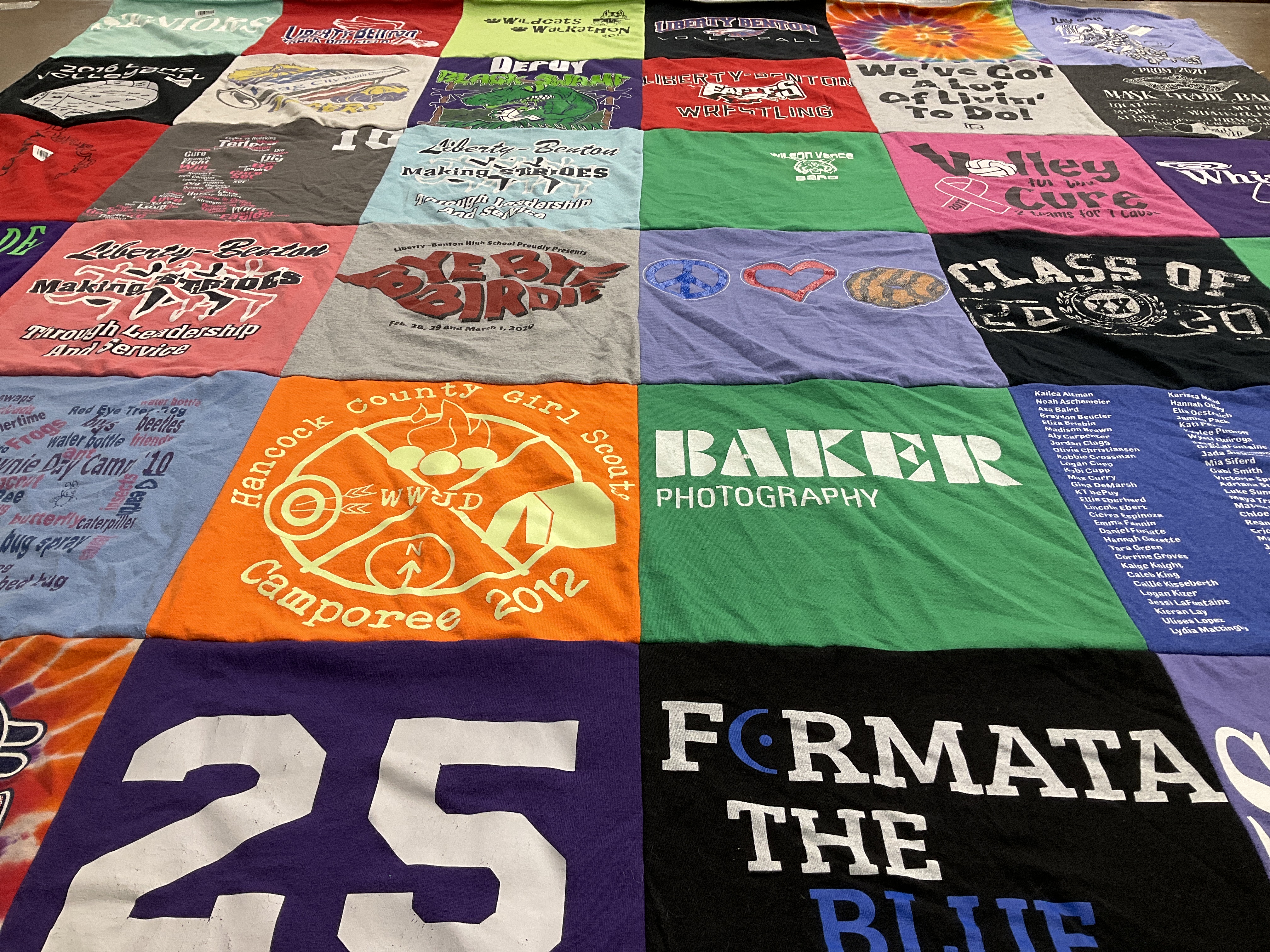 T-shirt quilt from liberty benton high school by Paula from OH
