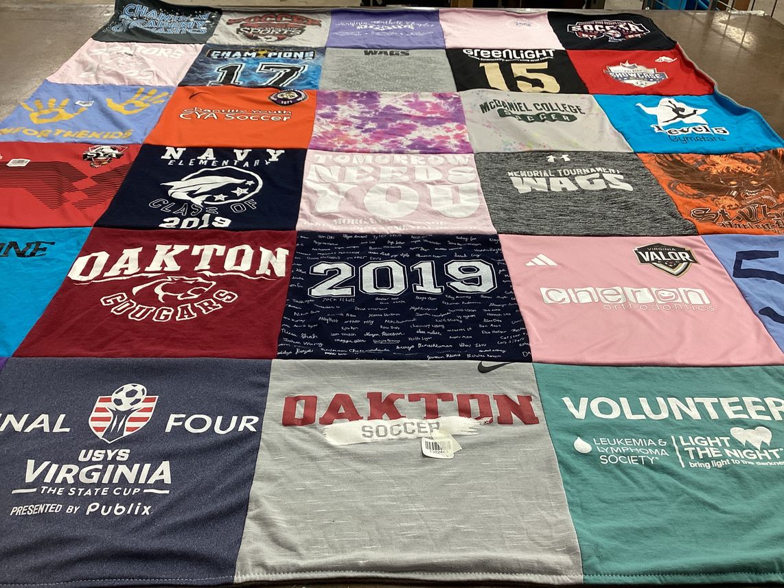 T-shirt quilt featuring oakton soccer by Paula from VA