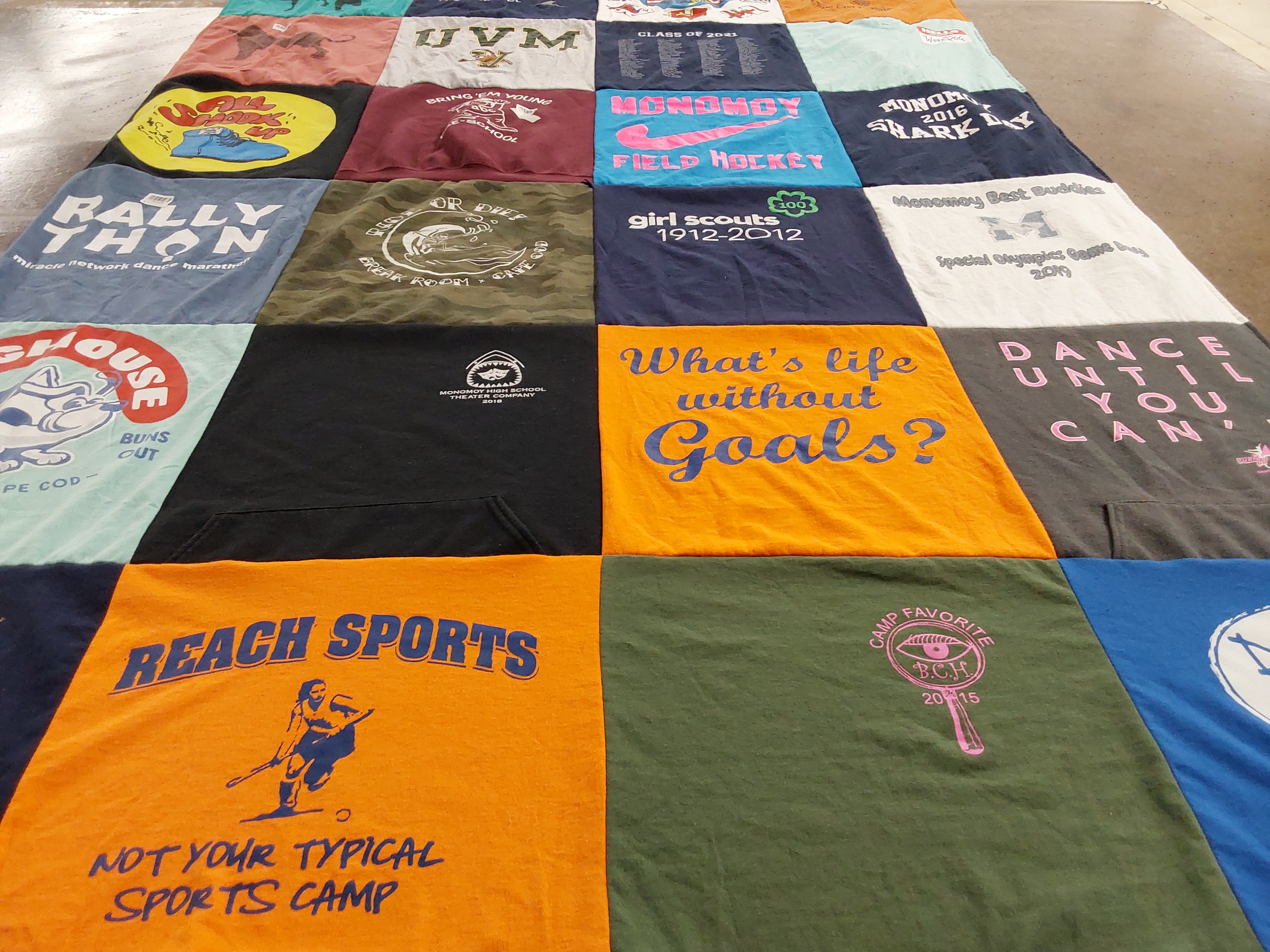 T-shirt quilt featuring monomy high school field hockey by Kristen from MA