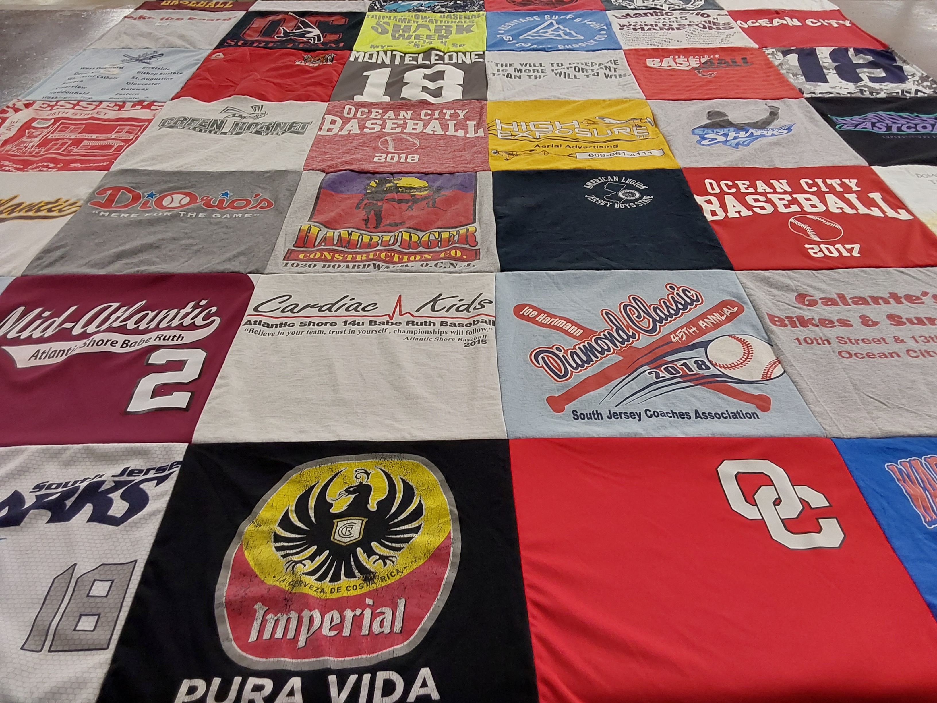 T-shirt quilt featuring atlantic shore babe ruth by Joseph from NJ