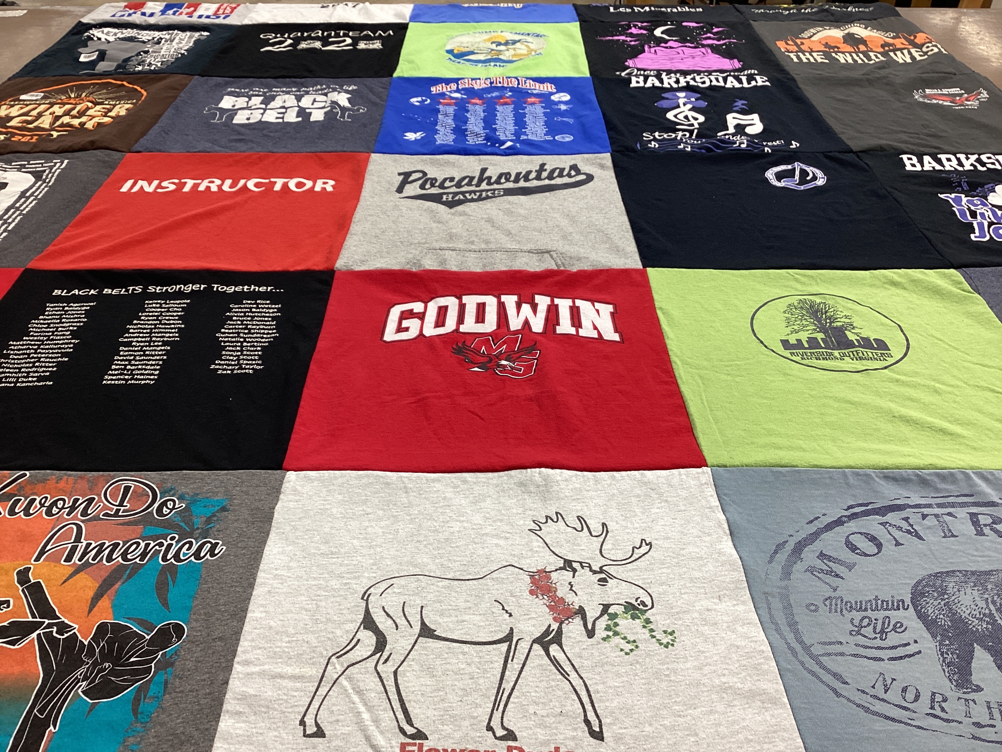 T-shirt quilt from godwin high school by Kerry from VA