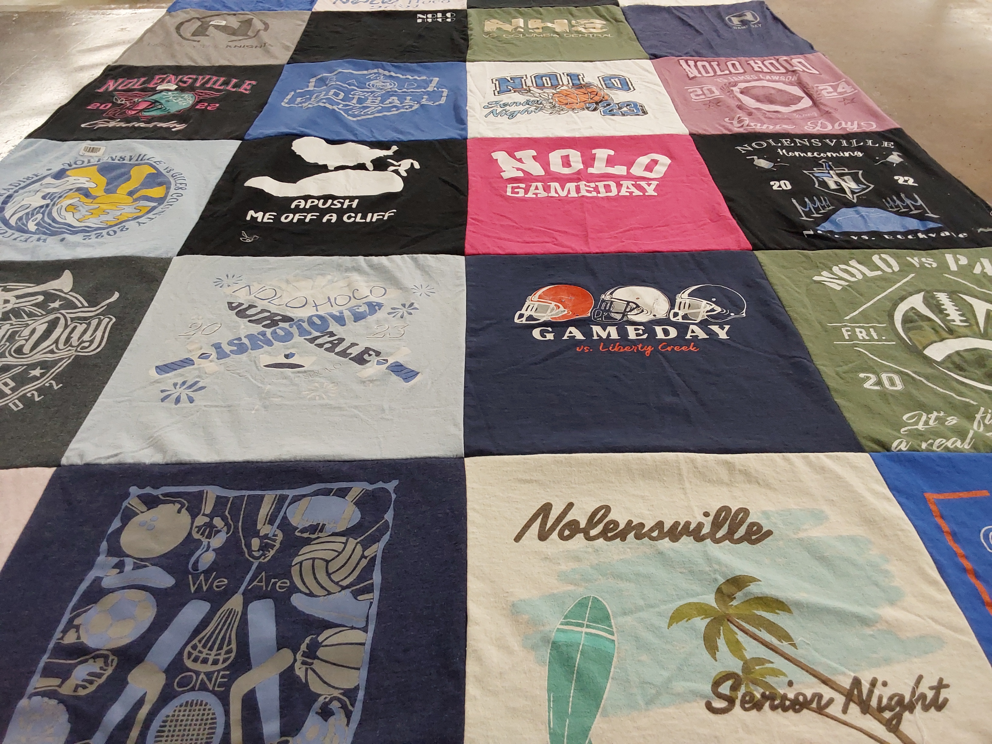 T-shirt quilt featuring nolensville high school football team by Jana from TN