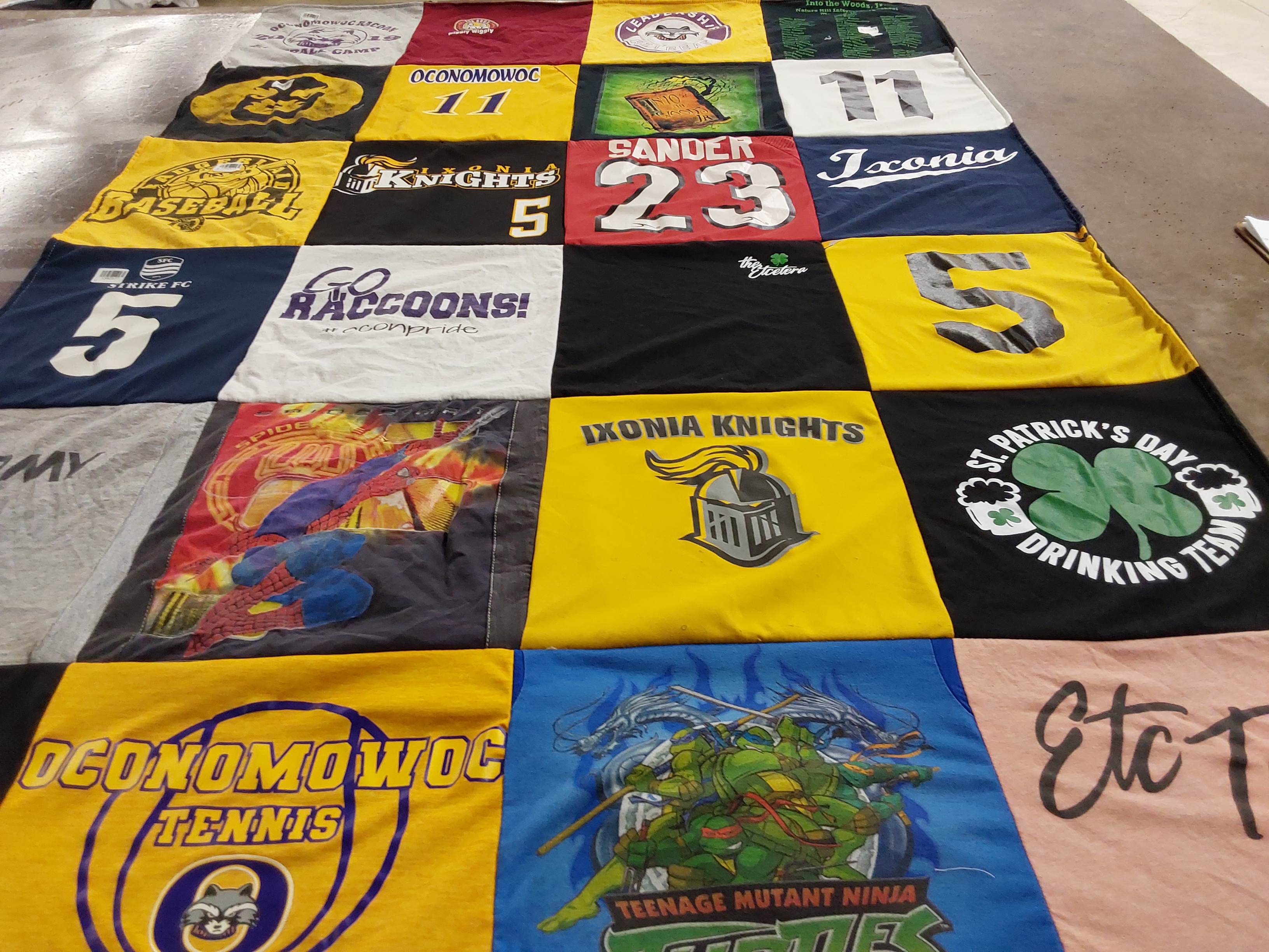 T-shirt quilt featuring ikoniam knights by Anjeanette from WI