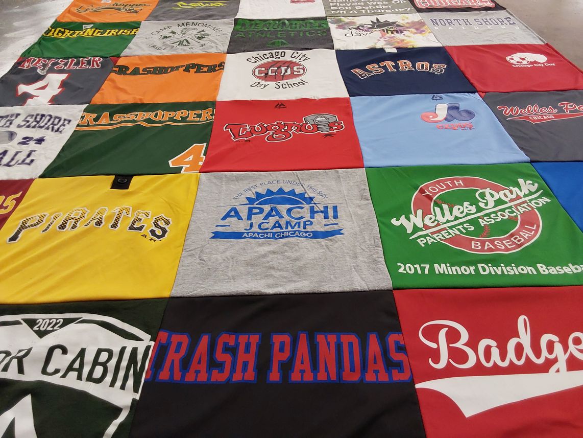 T-shirt quilt featuring south shore high school, welles park baseball by Jean from IL
